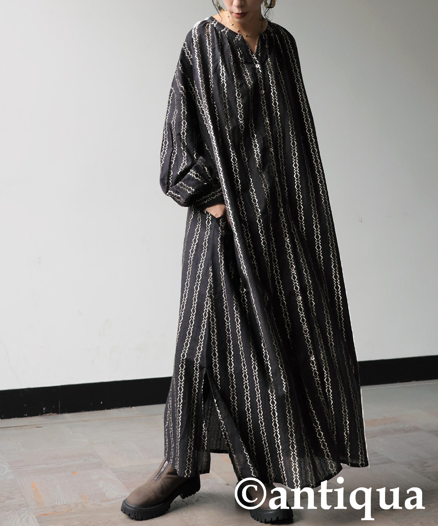 Jacquard Embroidered Dress Ladies