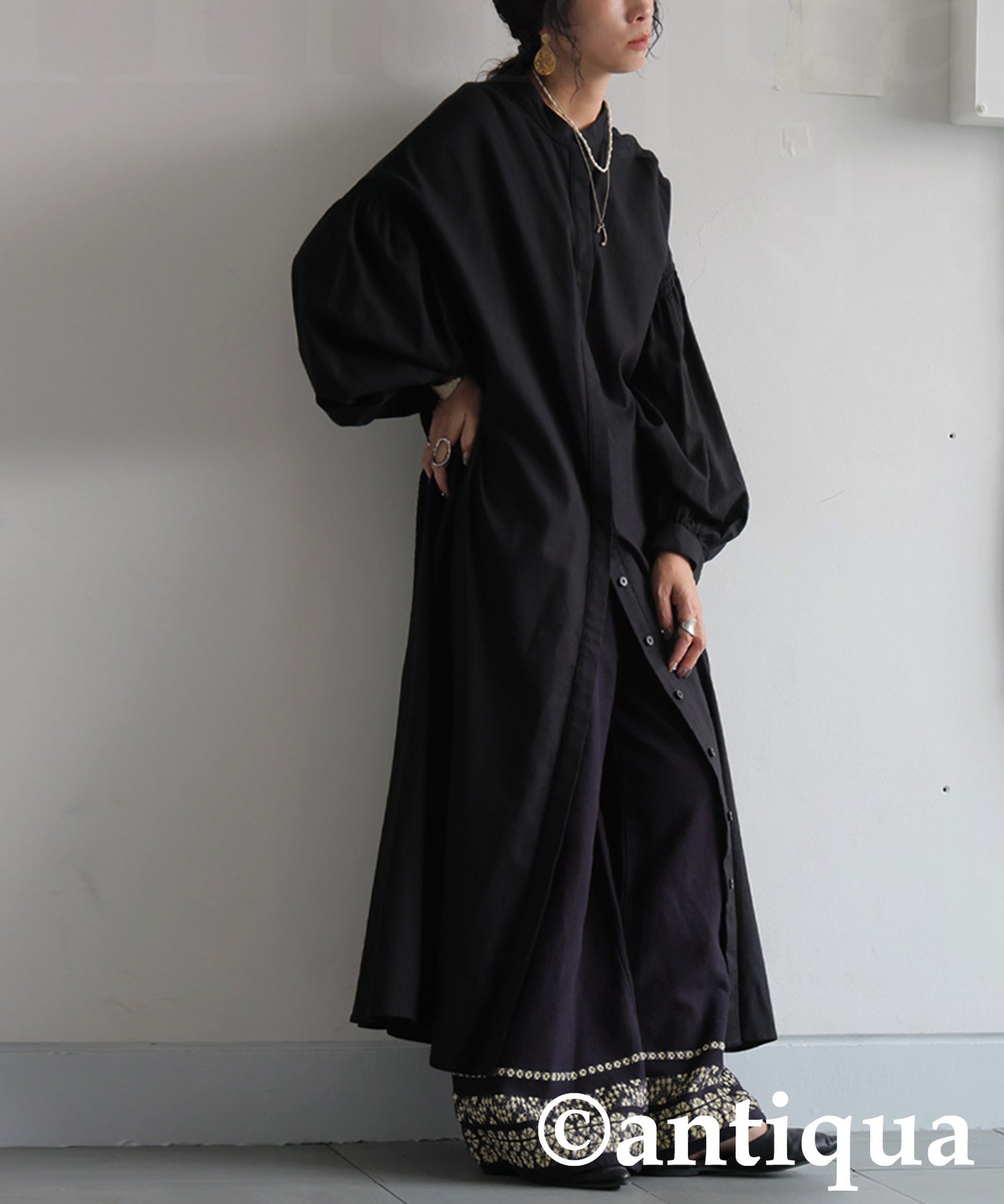 Floral Embroidered Wide-Leg Pants Ladies