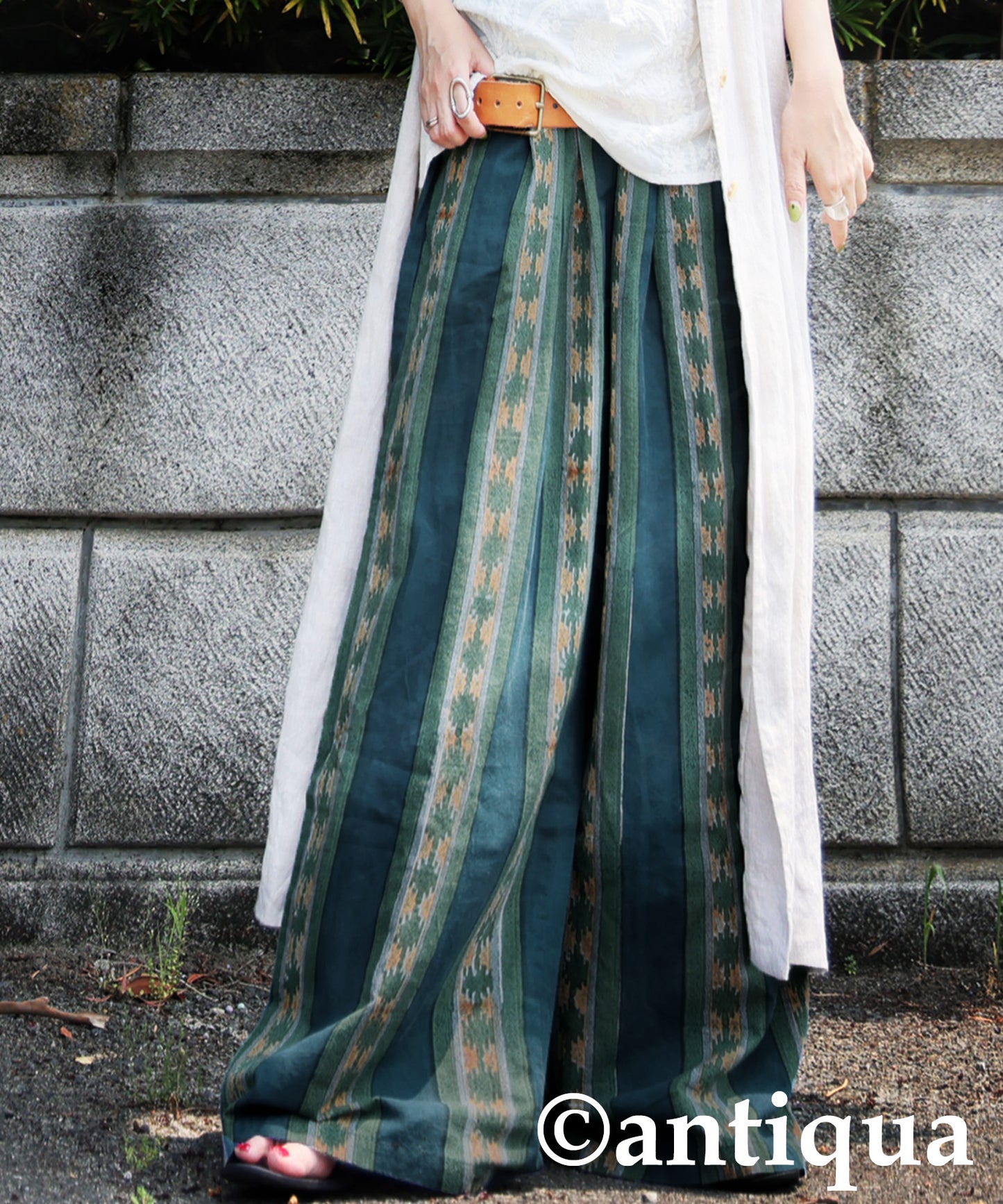 Block Print Wide Pants Ladies