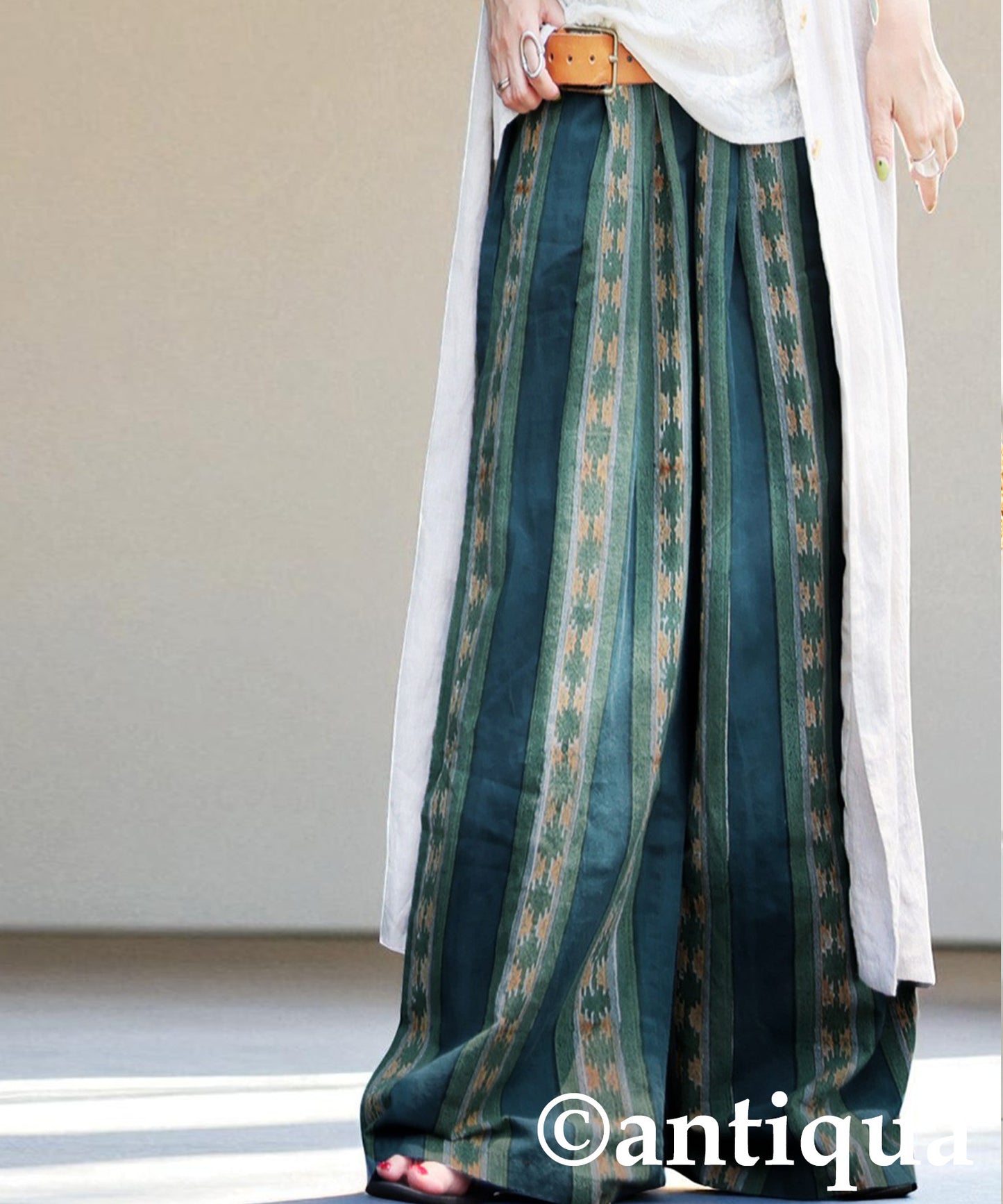 Block Print Wide Pants Ladies