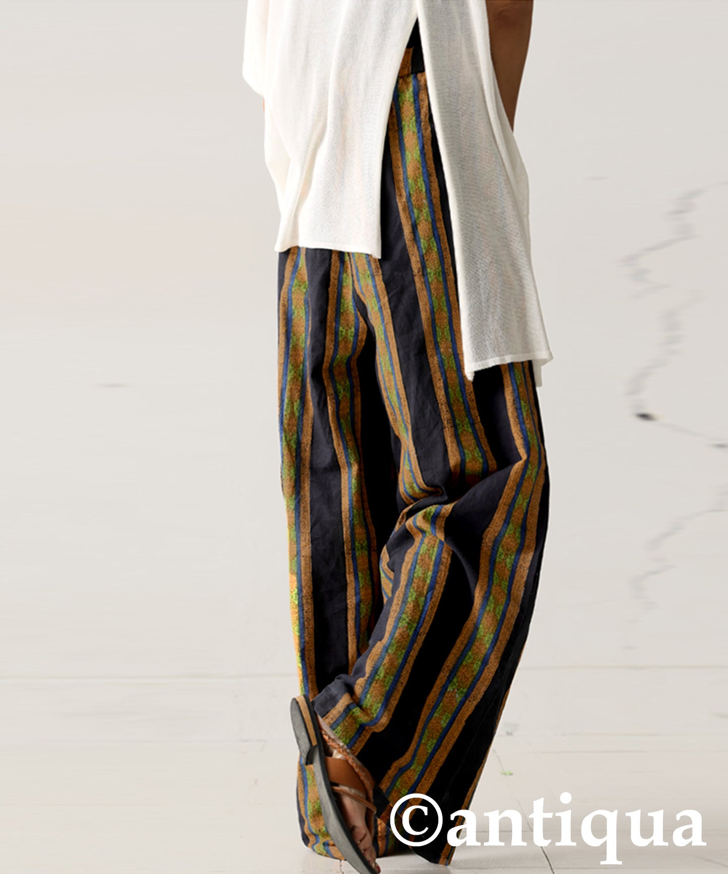 Block Print Wide Pants Ladies