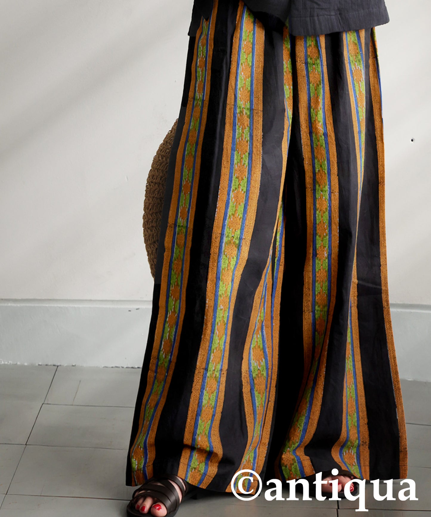 Block Print Wide Pants Ladies
