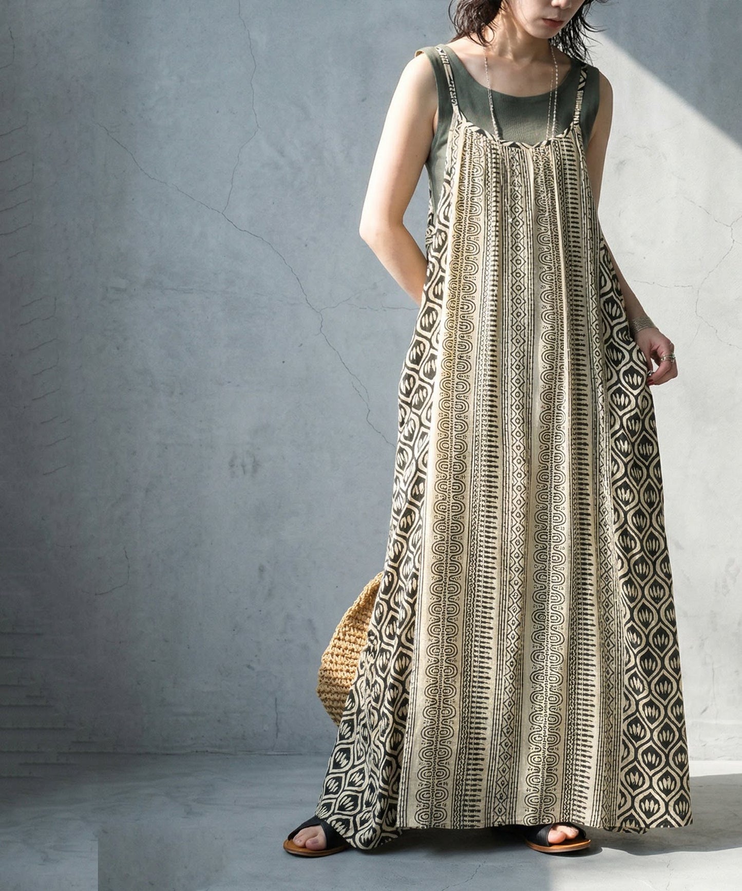 Geometric Pattern Camisole Dress Ladies