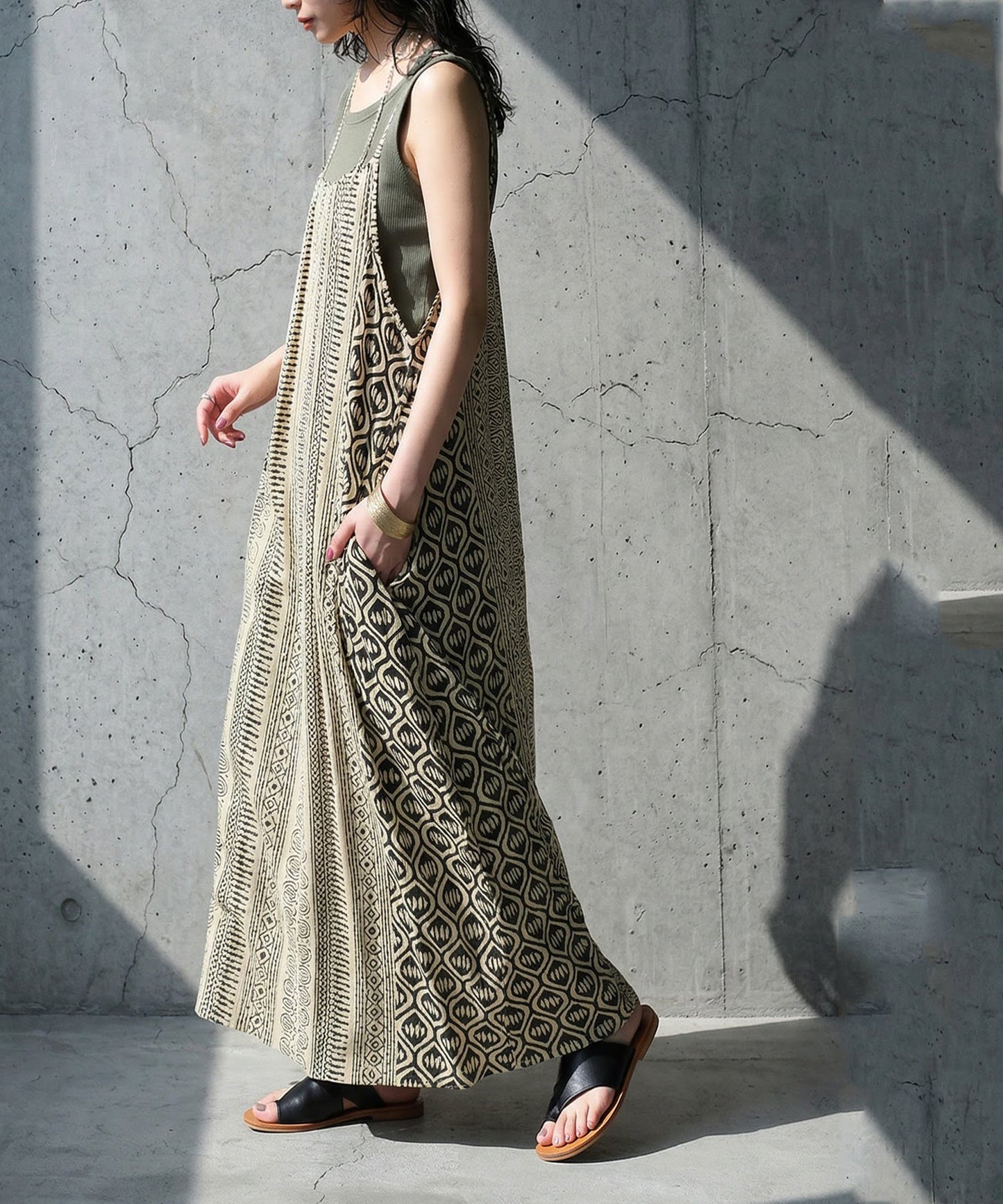 Geometric Pattern Camisole Dress Ladies