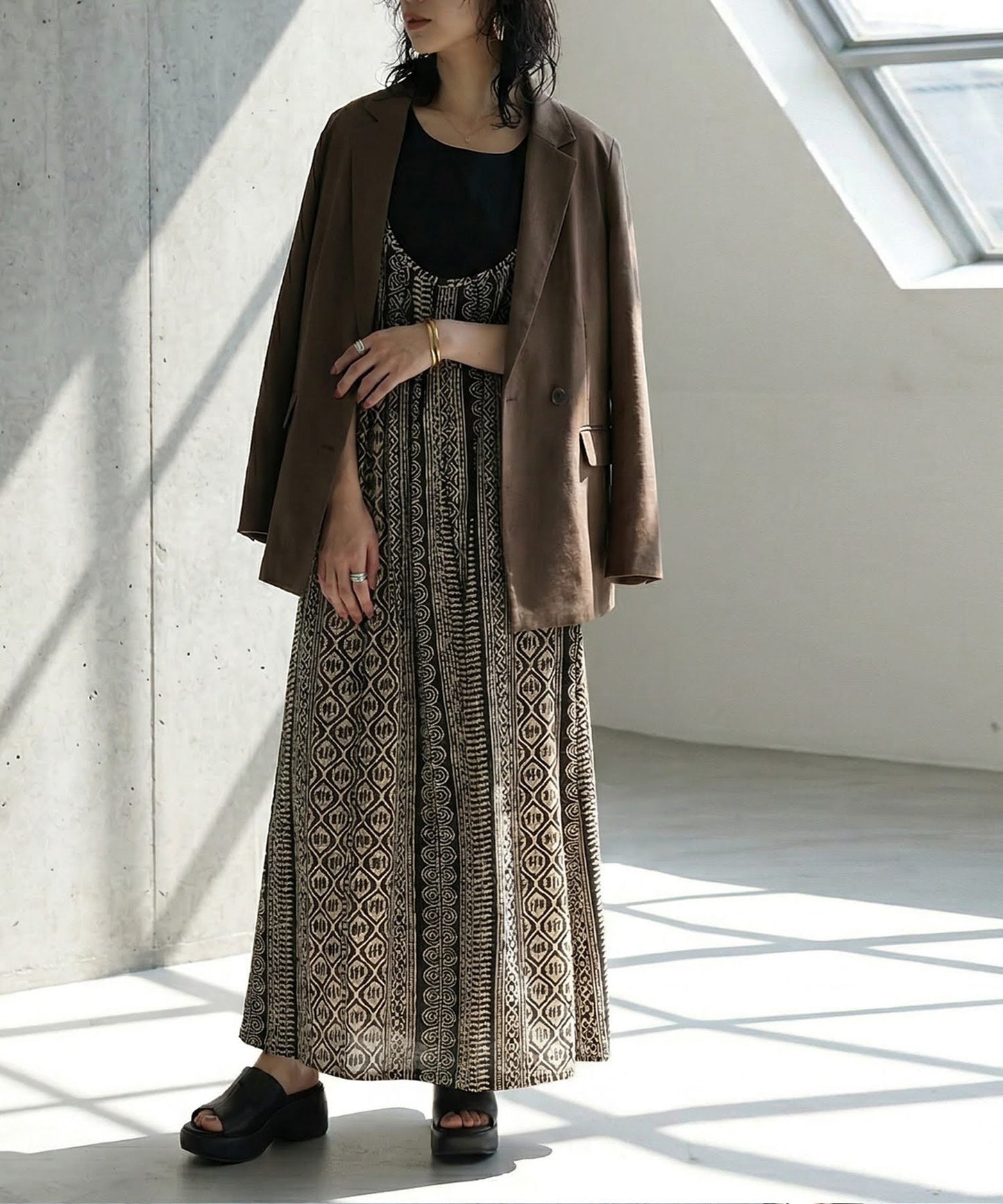 Geometric Pattern Camisole Dress Ladies