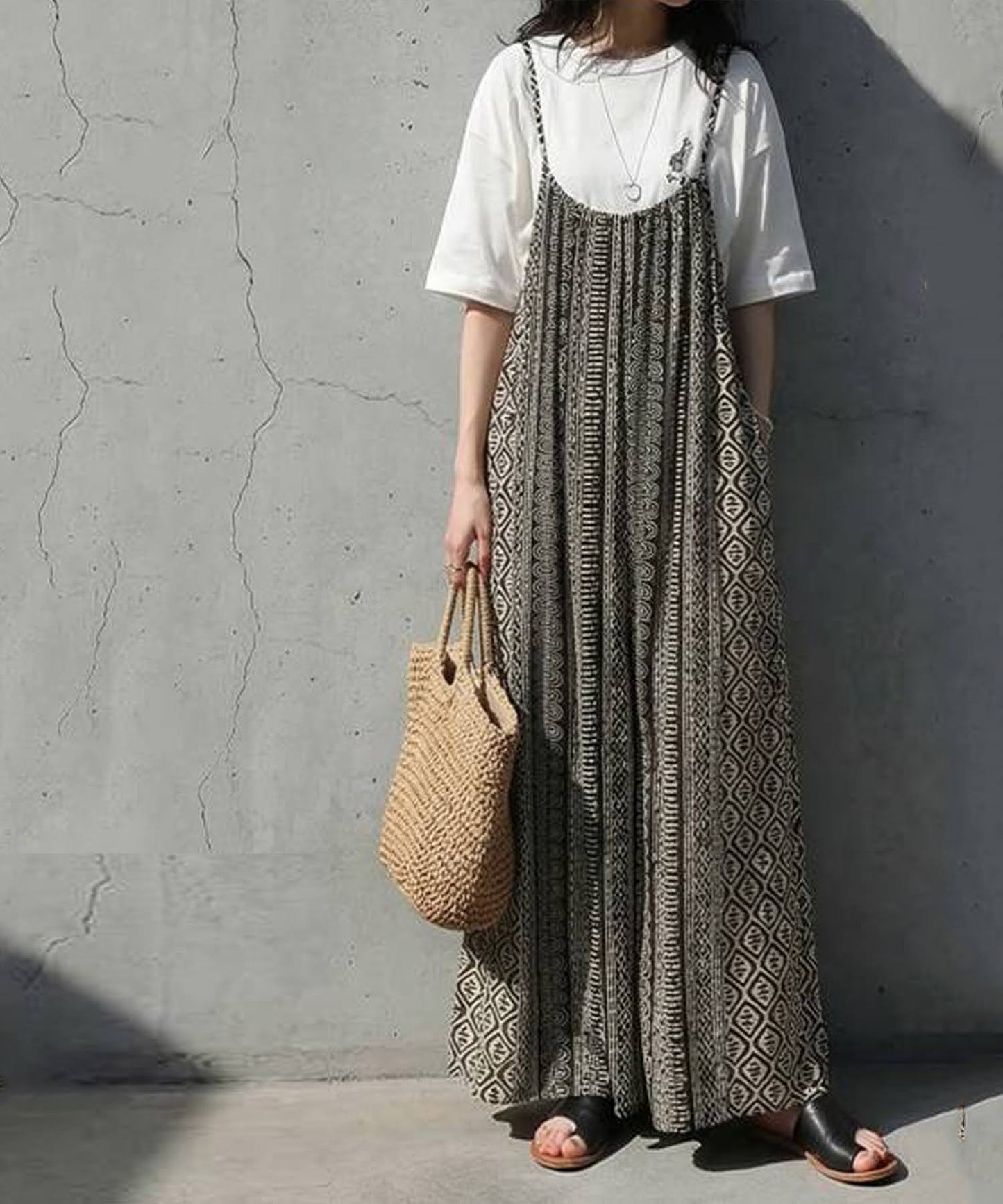 Geometric Pattern Camisole Dress Ladies