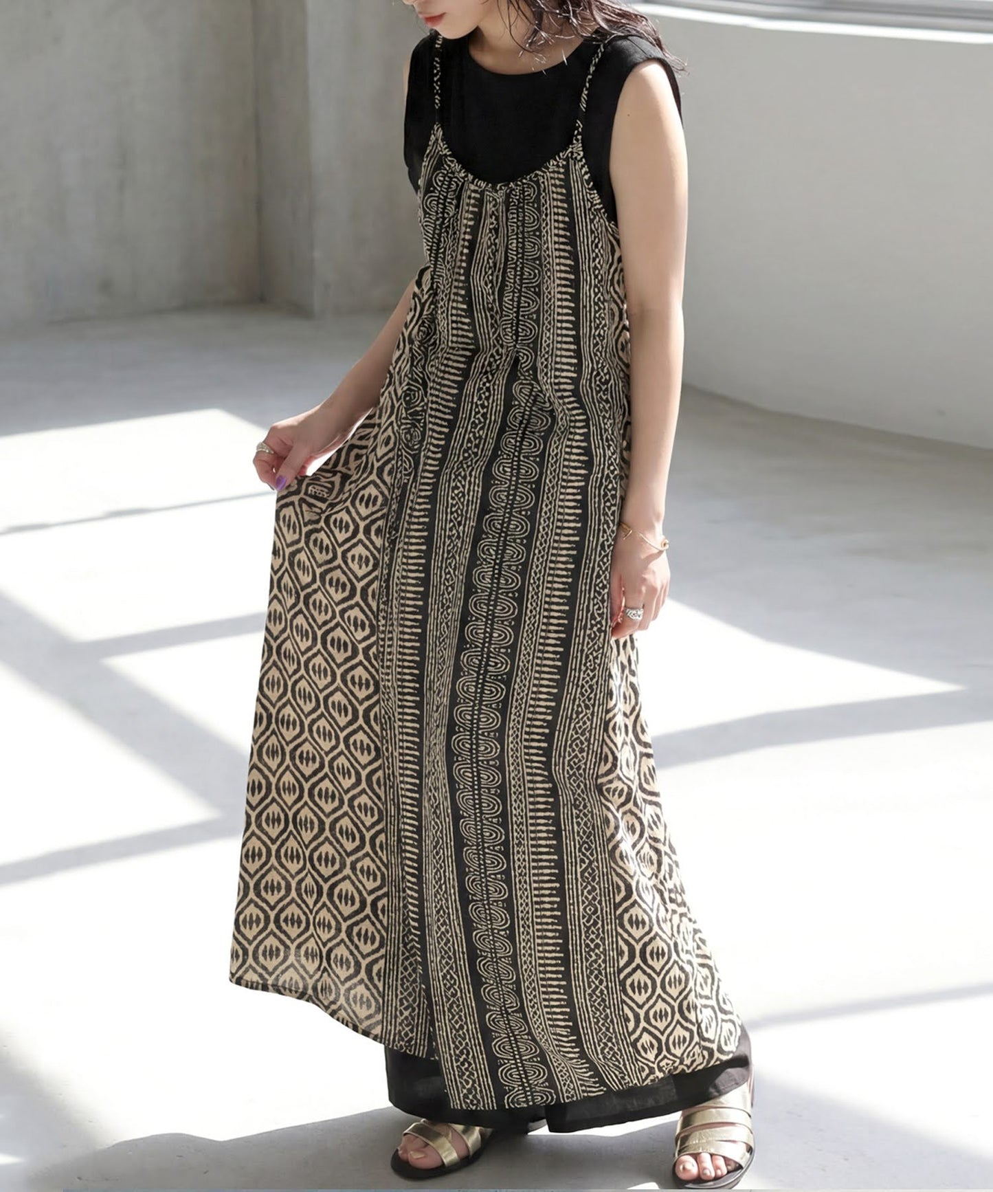 Geometric Pattern Camisole Dress Ladies