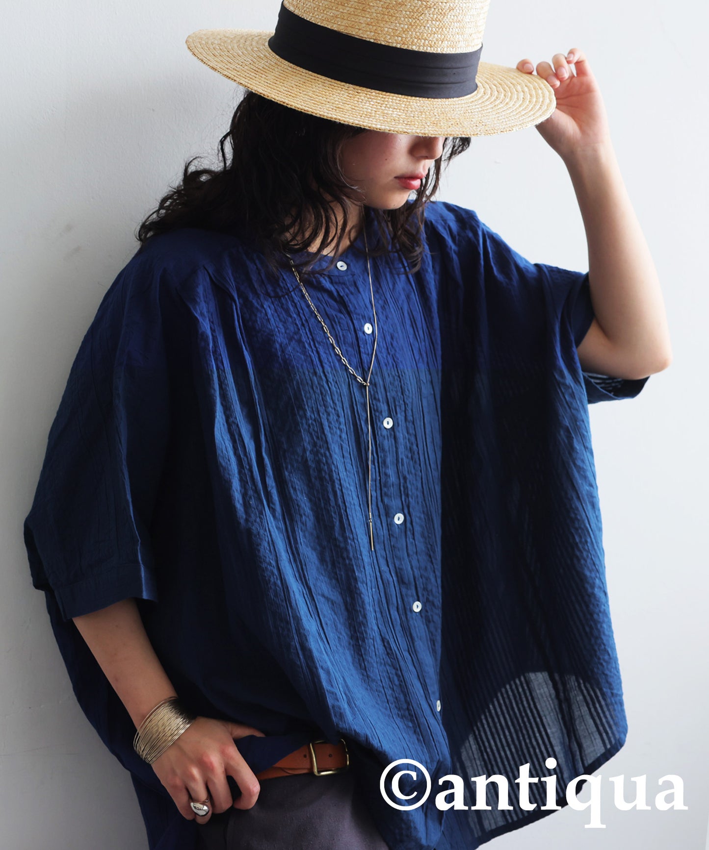 Ladies Indian Cotton Seersucker Shirt