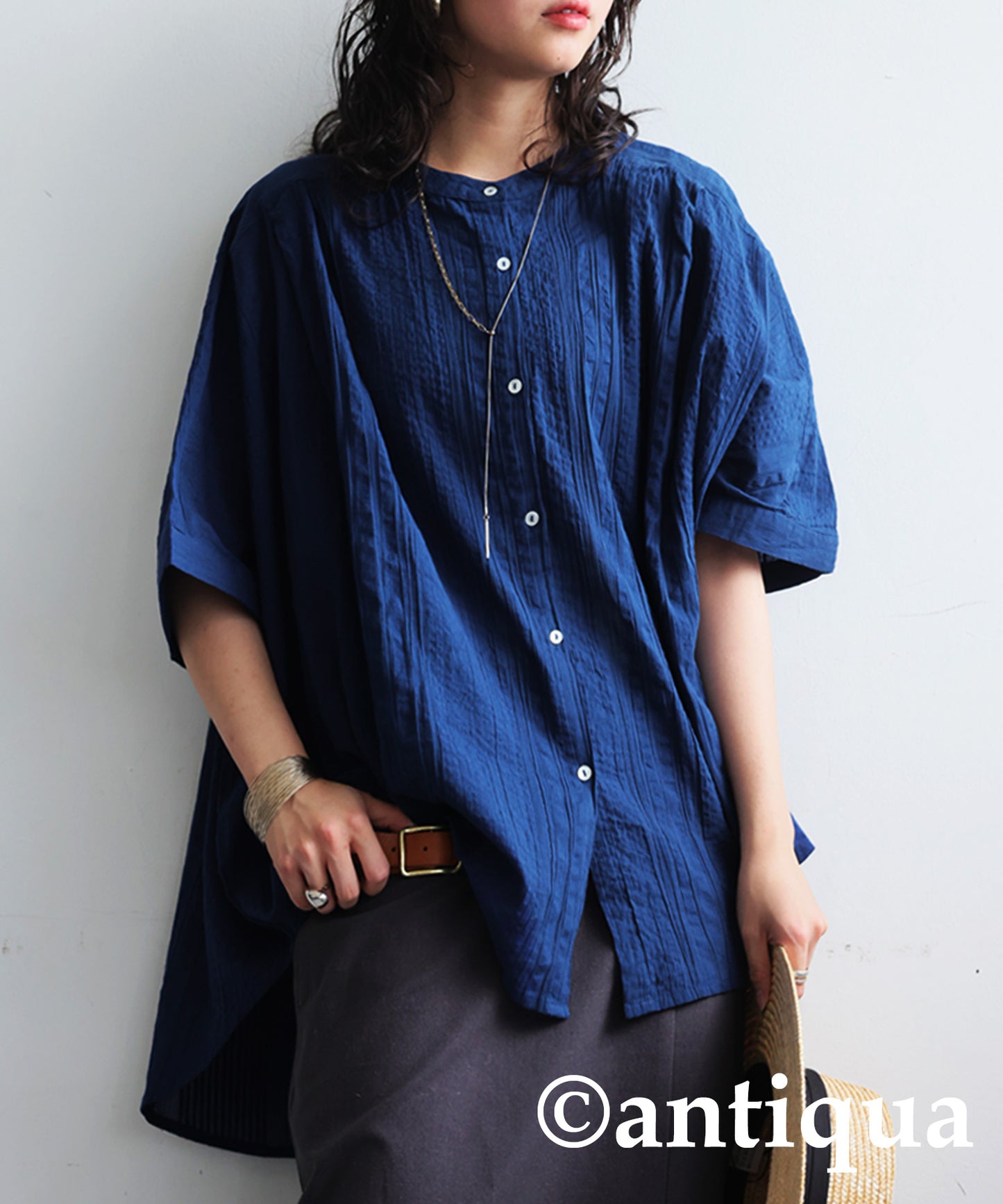 Ladies Indian Cotton Seersucker Shirt