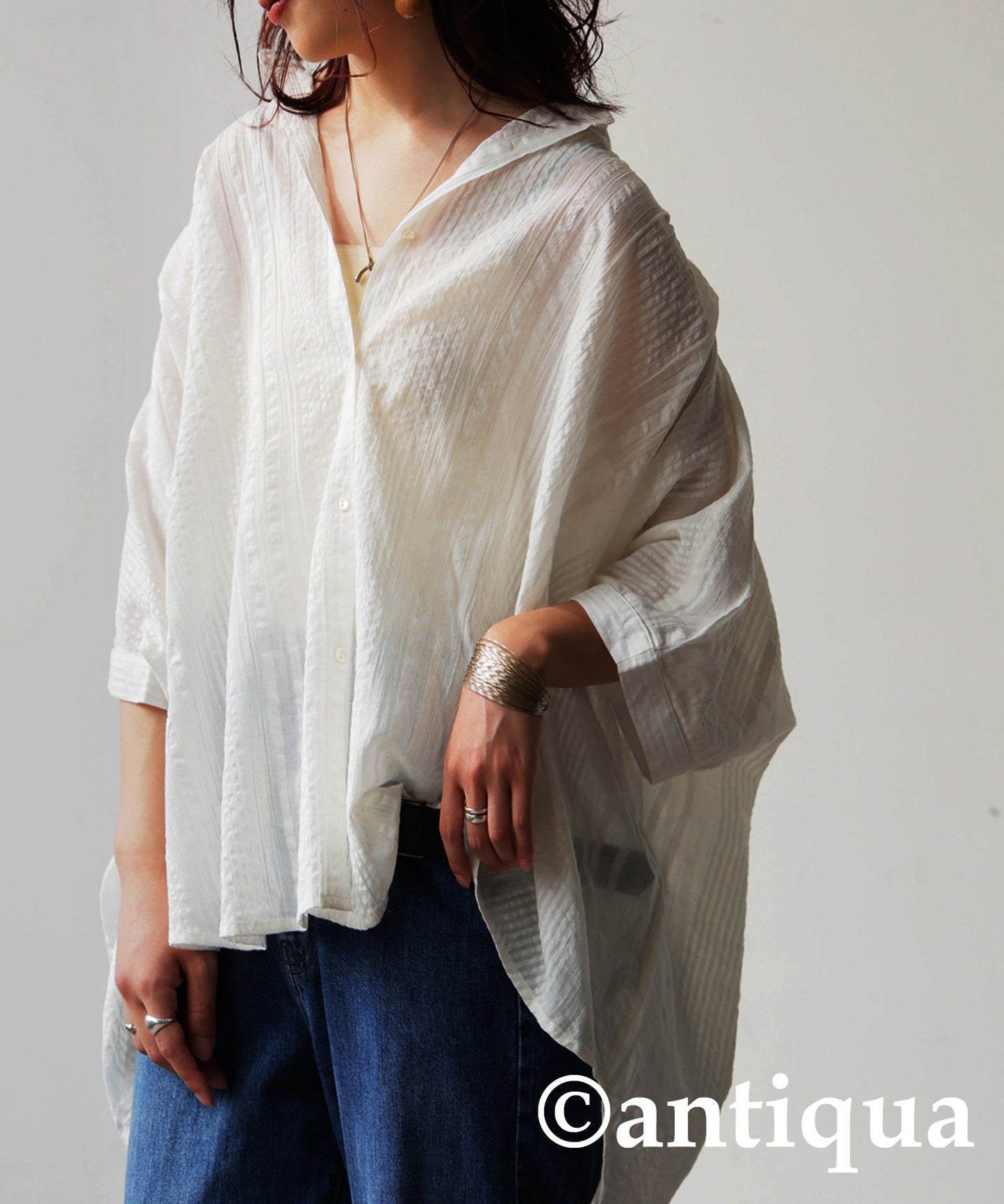 Ladies Indian Cotton Seersucker Shirt