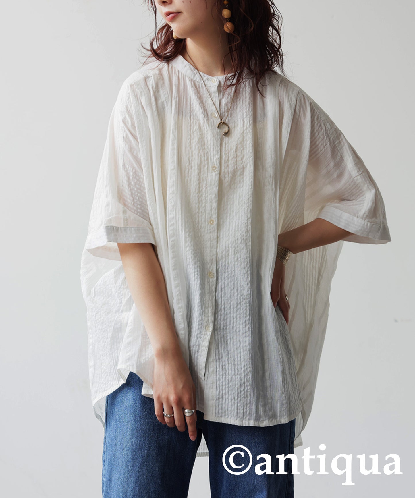 Ladies Indian Cotton Seersucker Shirt