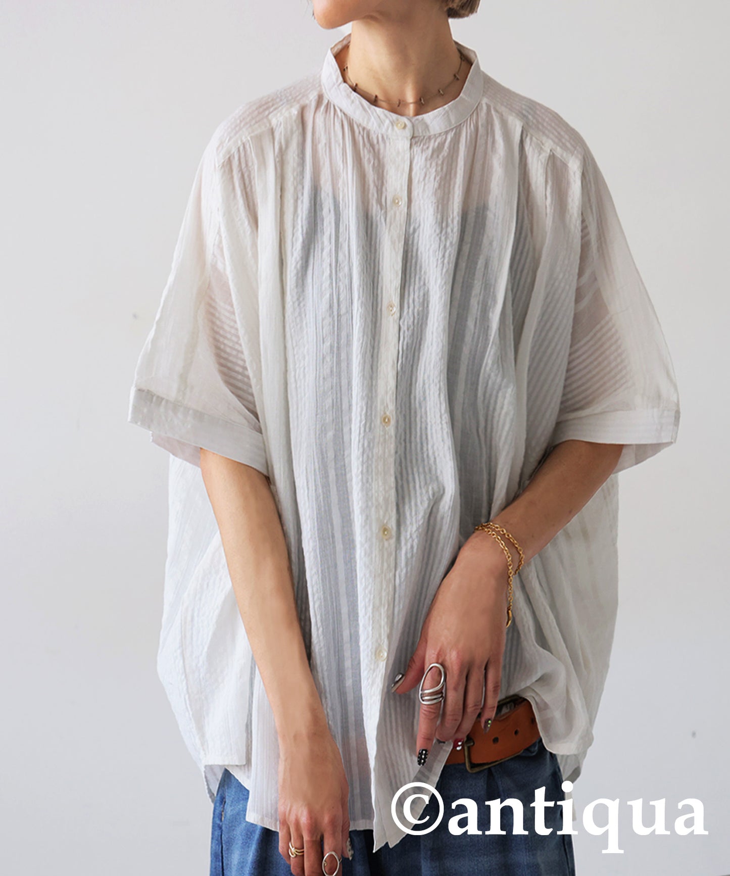 Ladies Indian Cotton Seersucker Shirt