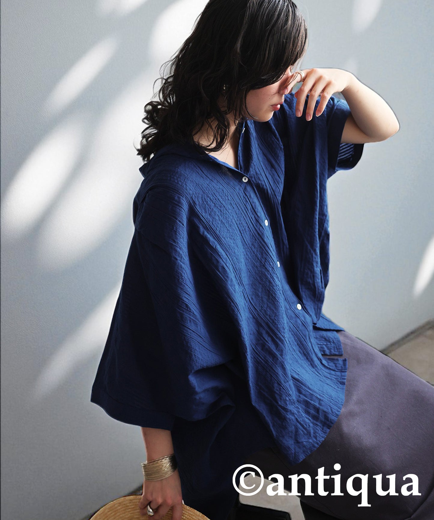 Ladies Indian Cotton Seersucker Shirt