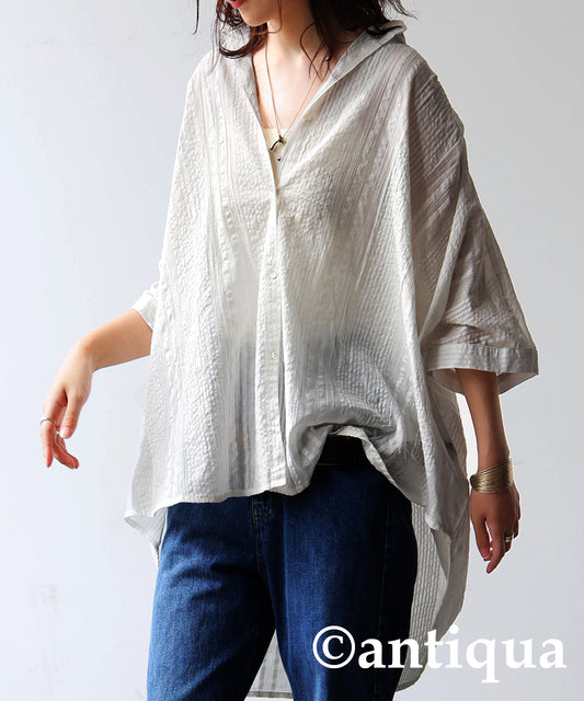 Ladies Indian Cotton Seersucker Shirt