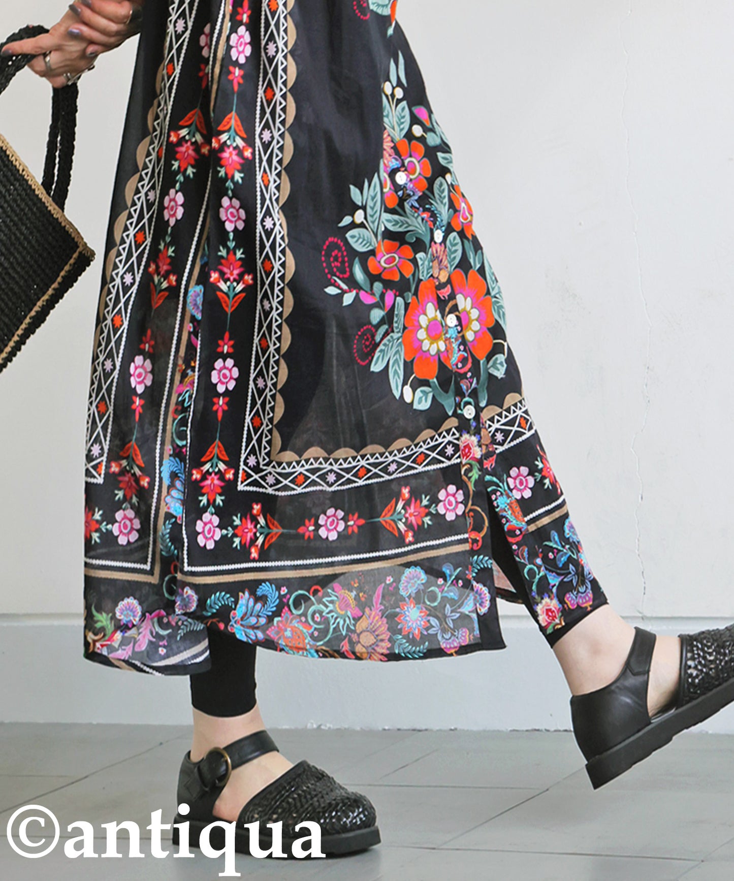 Ladies Floral Print Shirt Dress