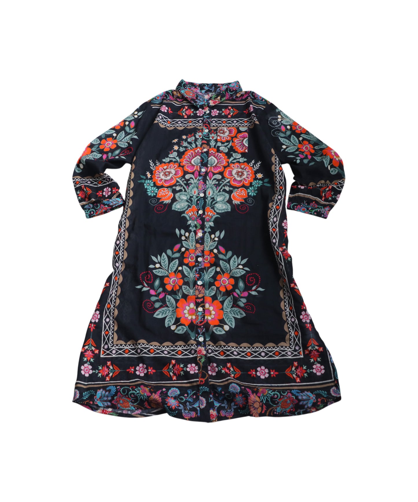 Ladies Floral Print Shirt Dress