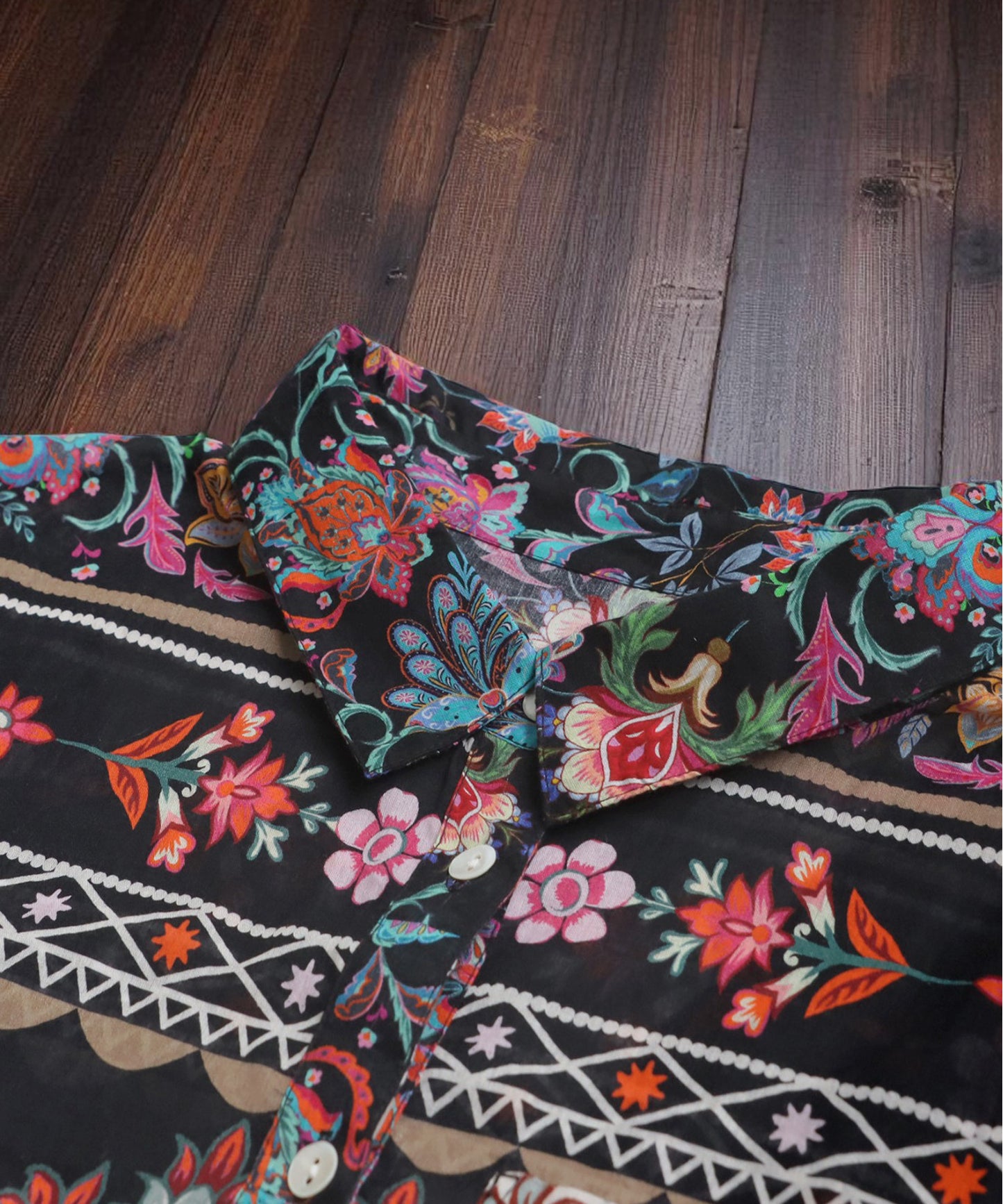 Ladies Floral Print Shirt Dress