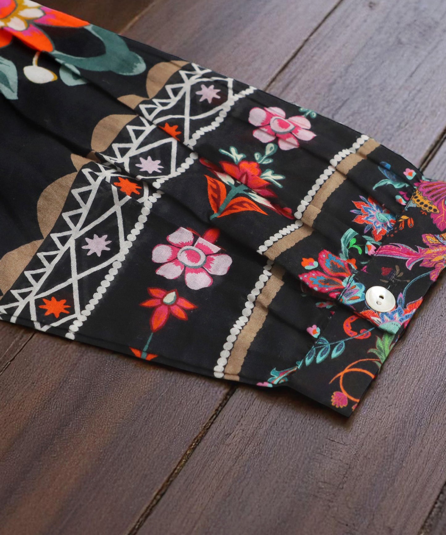 Ladies Floral Print Shirt Dress