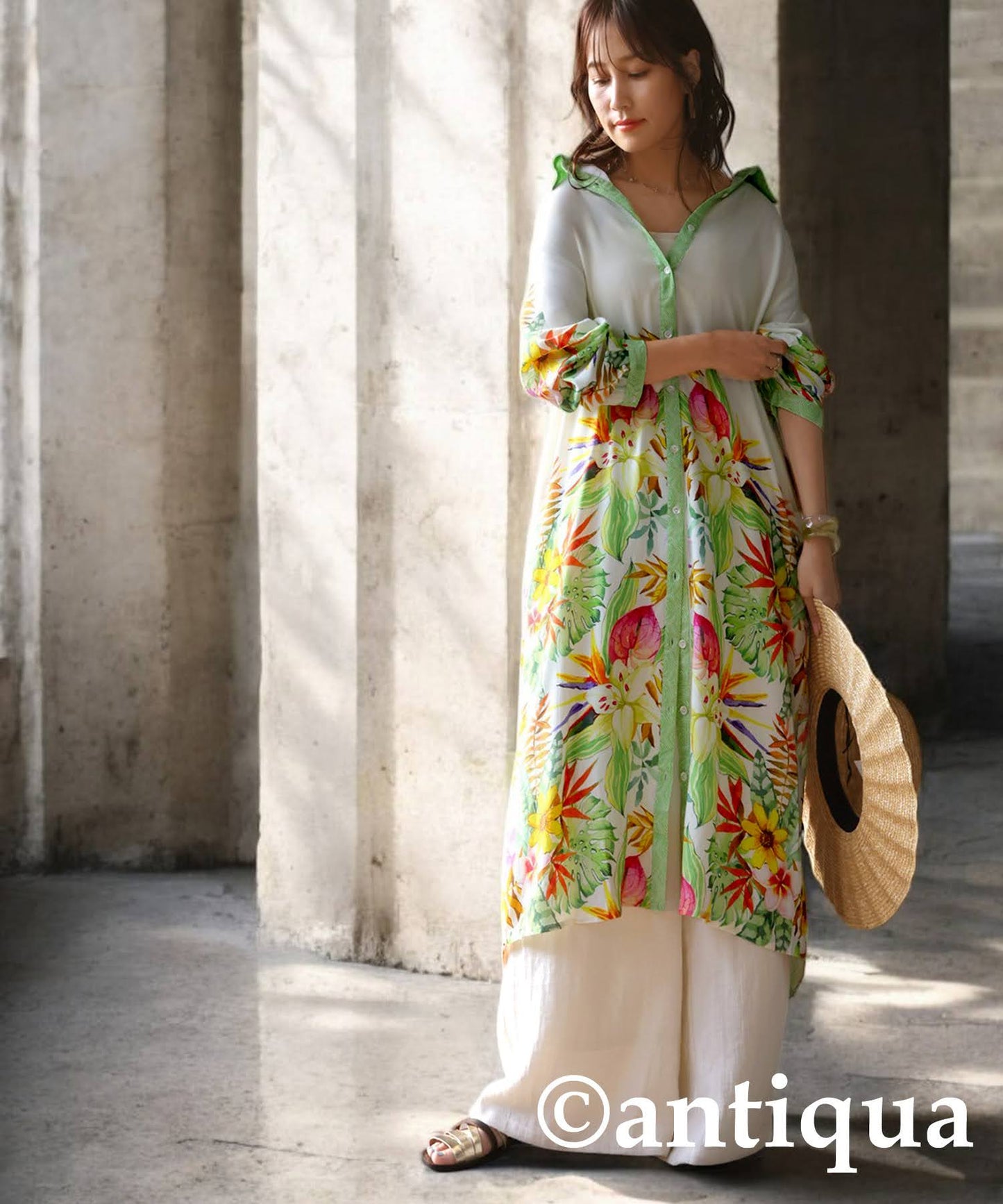 Botanical Shirt Dress Ladies