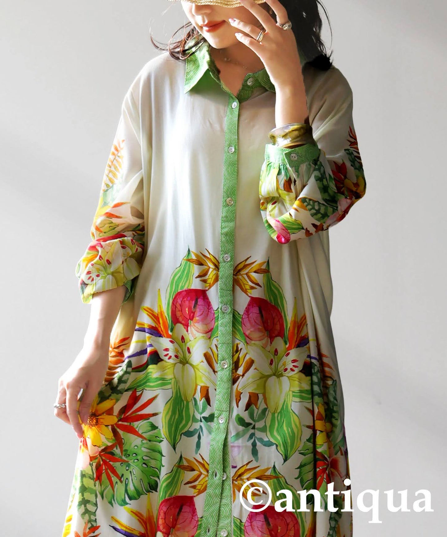 Botanical Shirt Dress Ladies