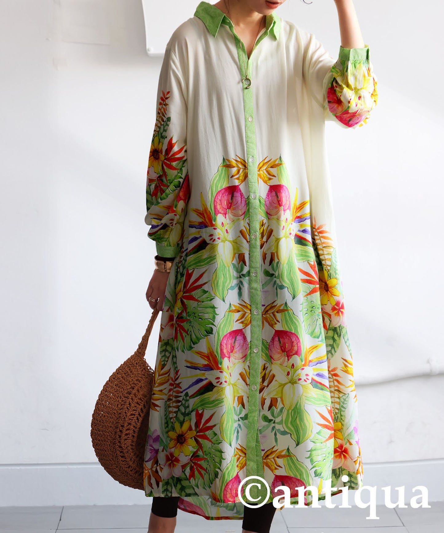 Botanical Shirt Dress Ladies