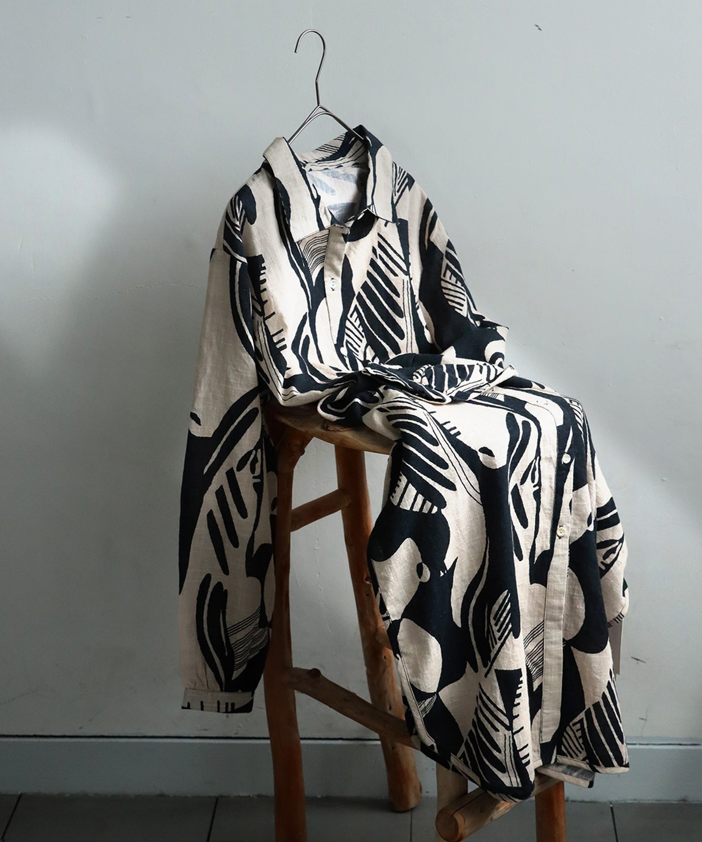 Ladies Monotone Pattern Shirt Dress