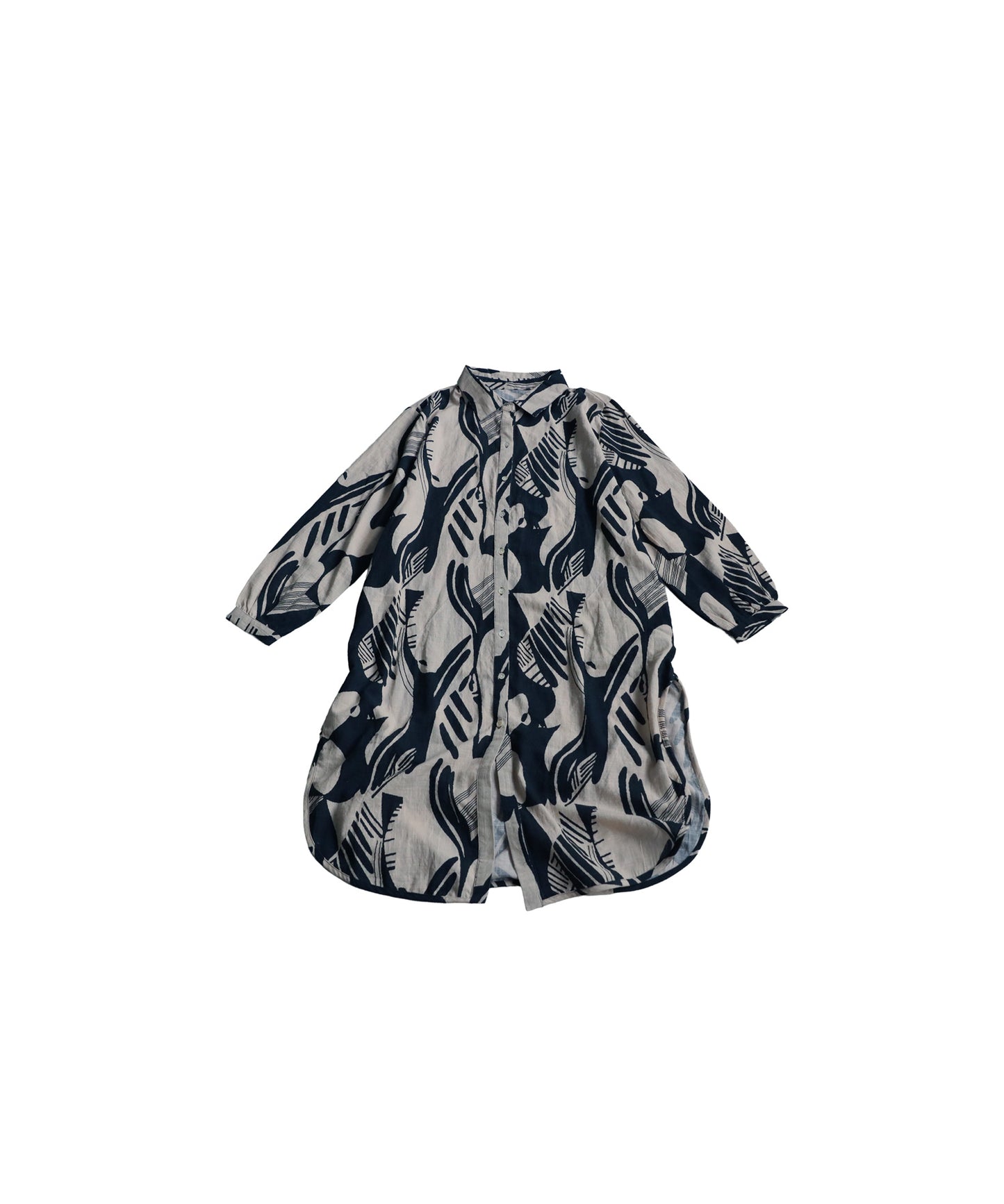 Ladies Monotone Pattern Shirt Dress