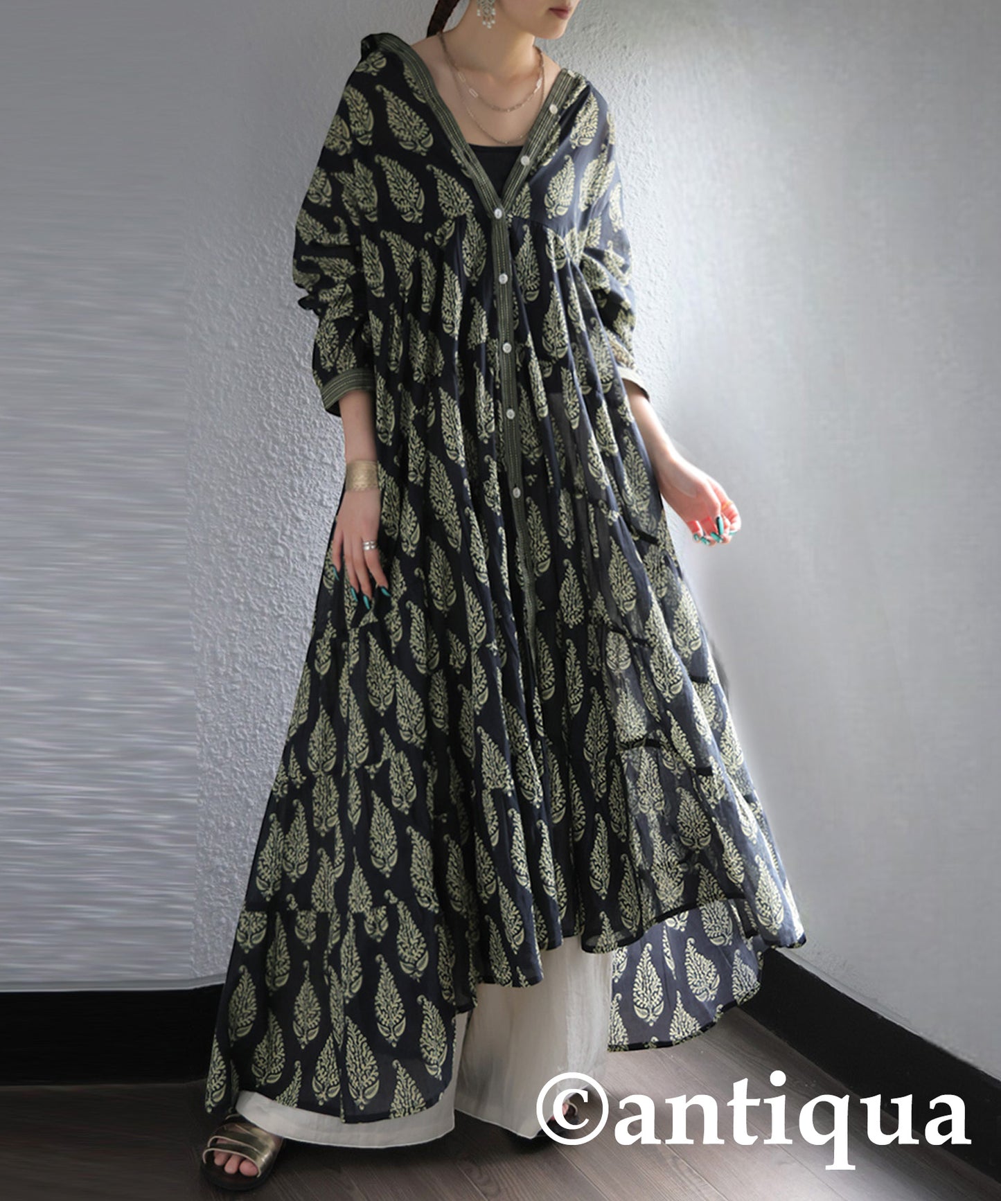 Ladies Botanical Print Shirt Dress