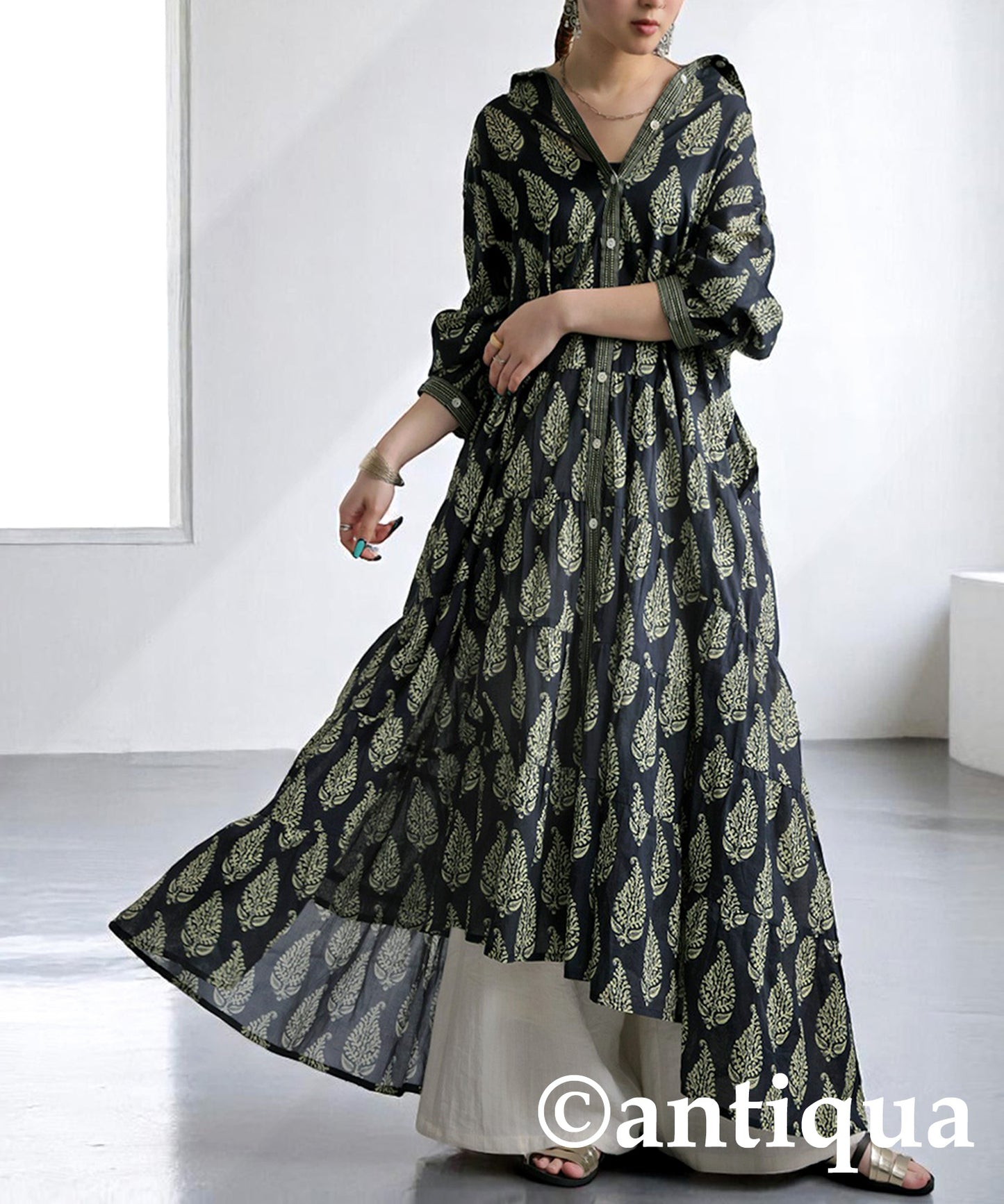 Ladies Botanical Print Shirt Dress