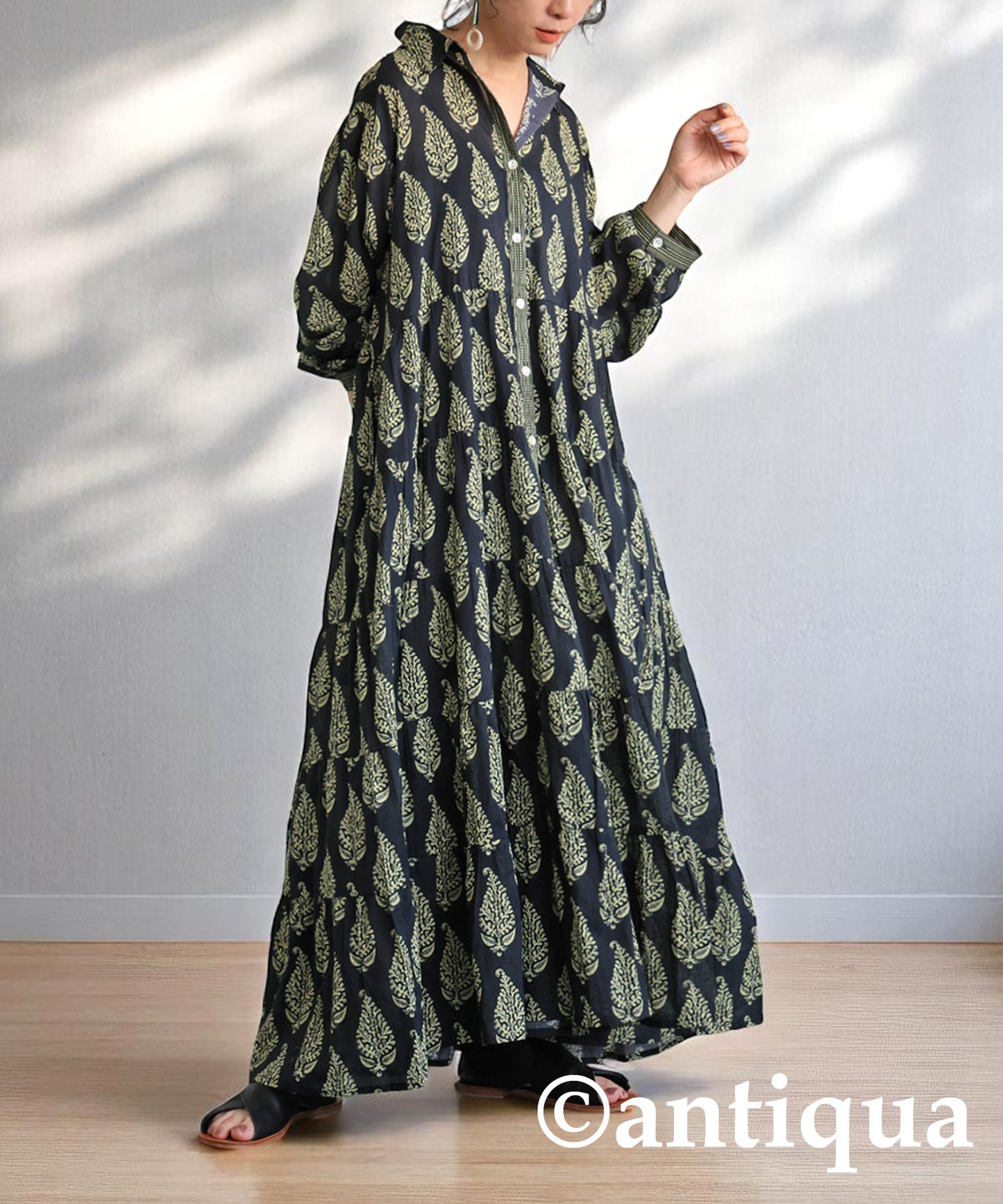 Ladies Botanical Print Shirt Dress