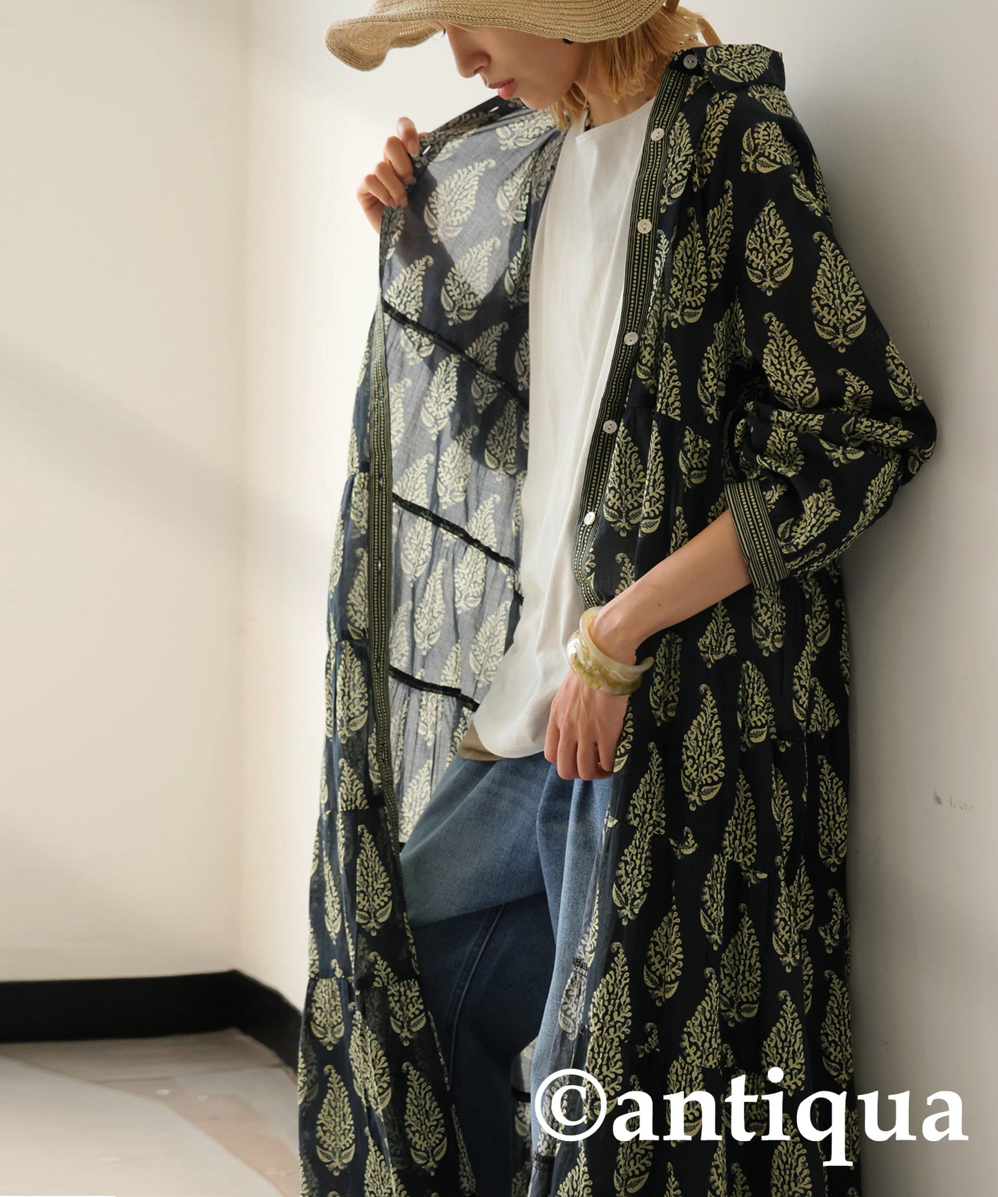Ladies Botanical Print Shirt Dress