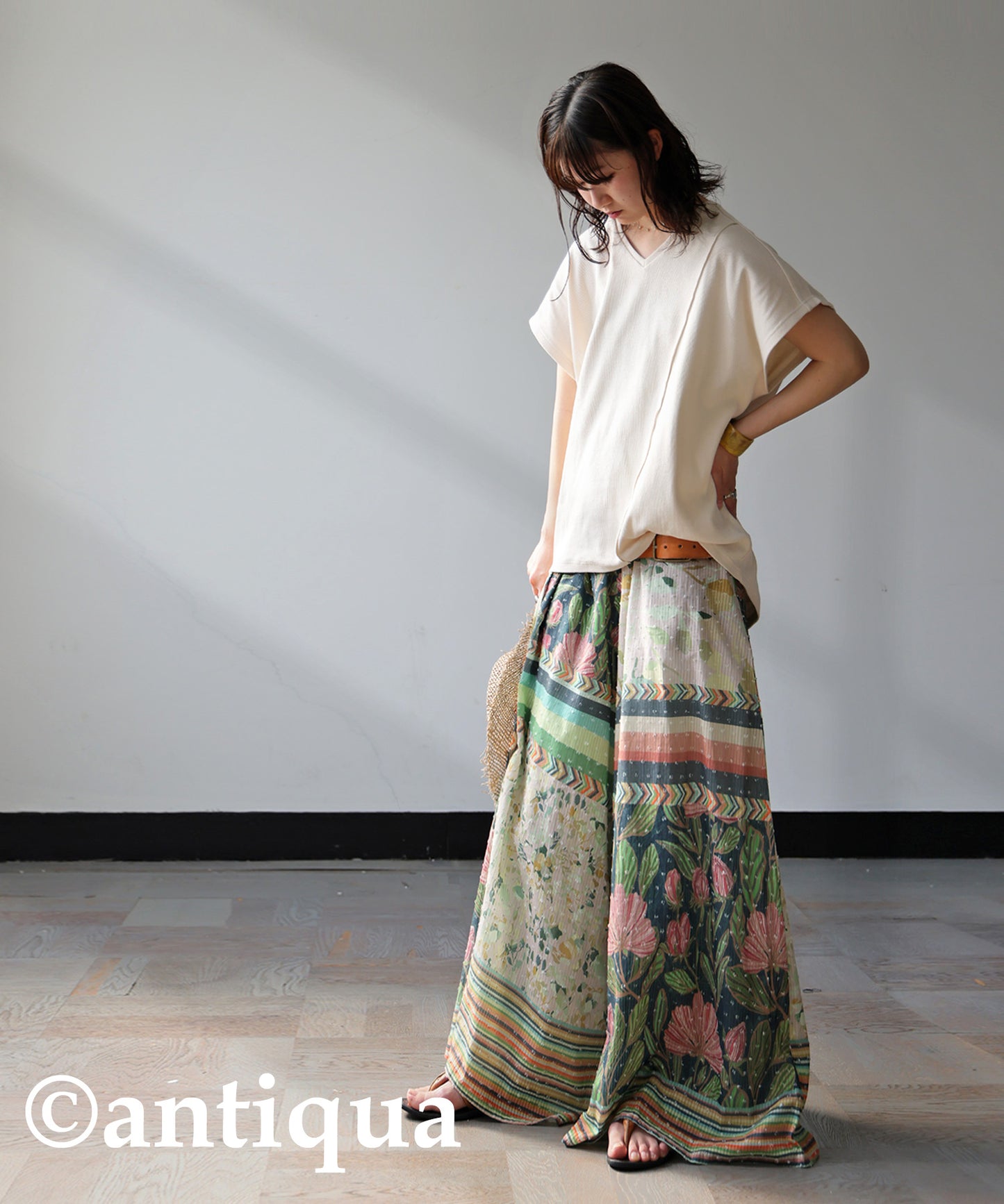 Ladies Dobby Wide Pants