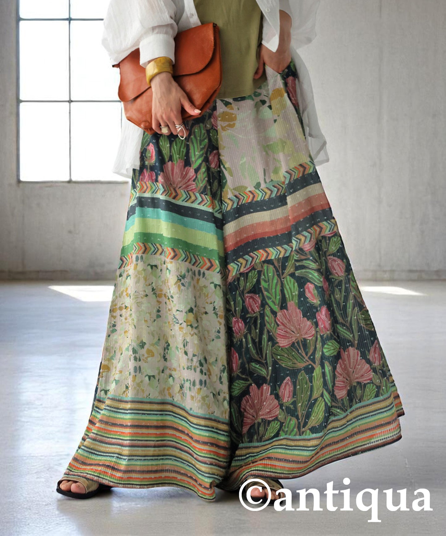 Ladies Dobby Wide Pants