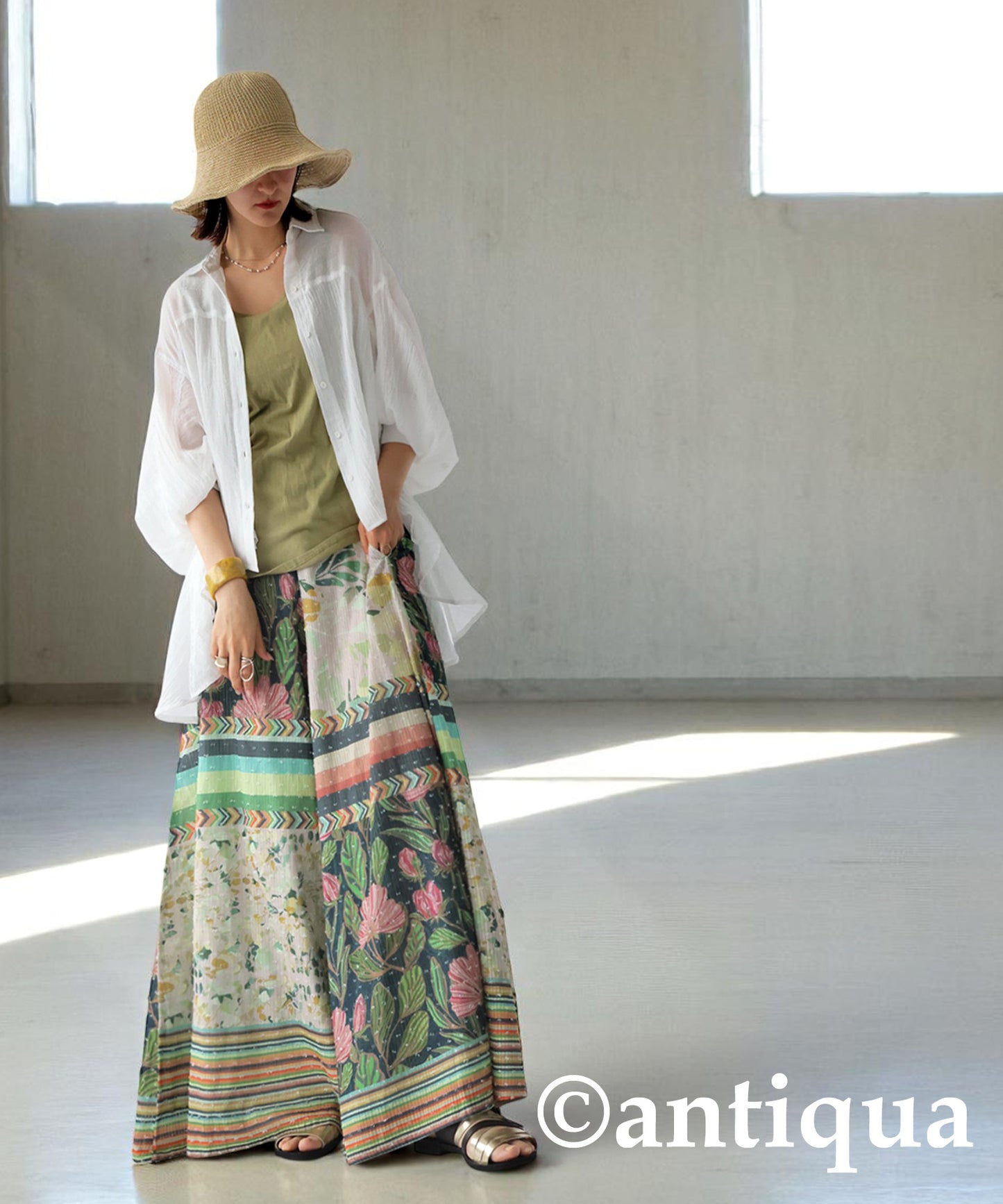 Ladies Dobby Wide Pants