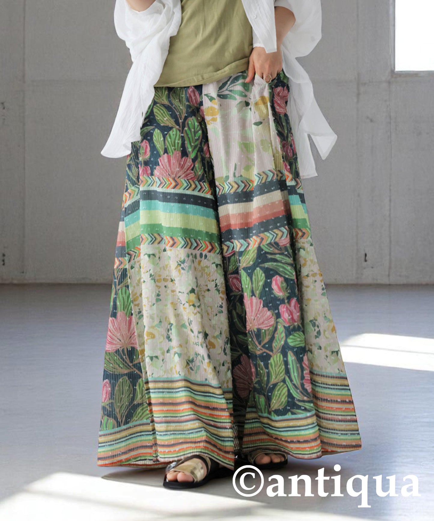 Ladies Dobby Wide Pants