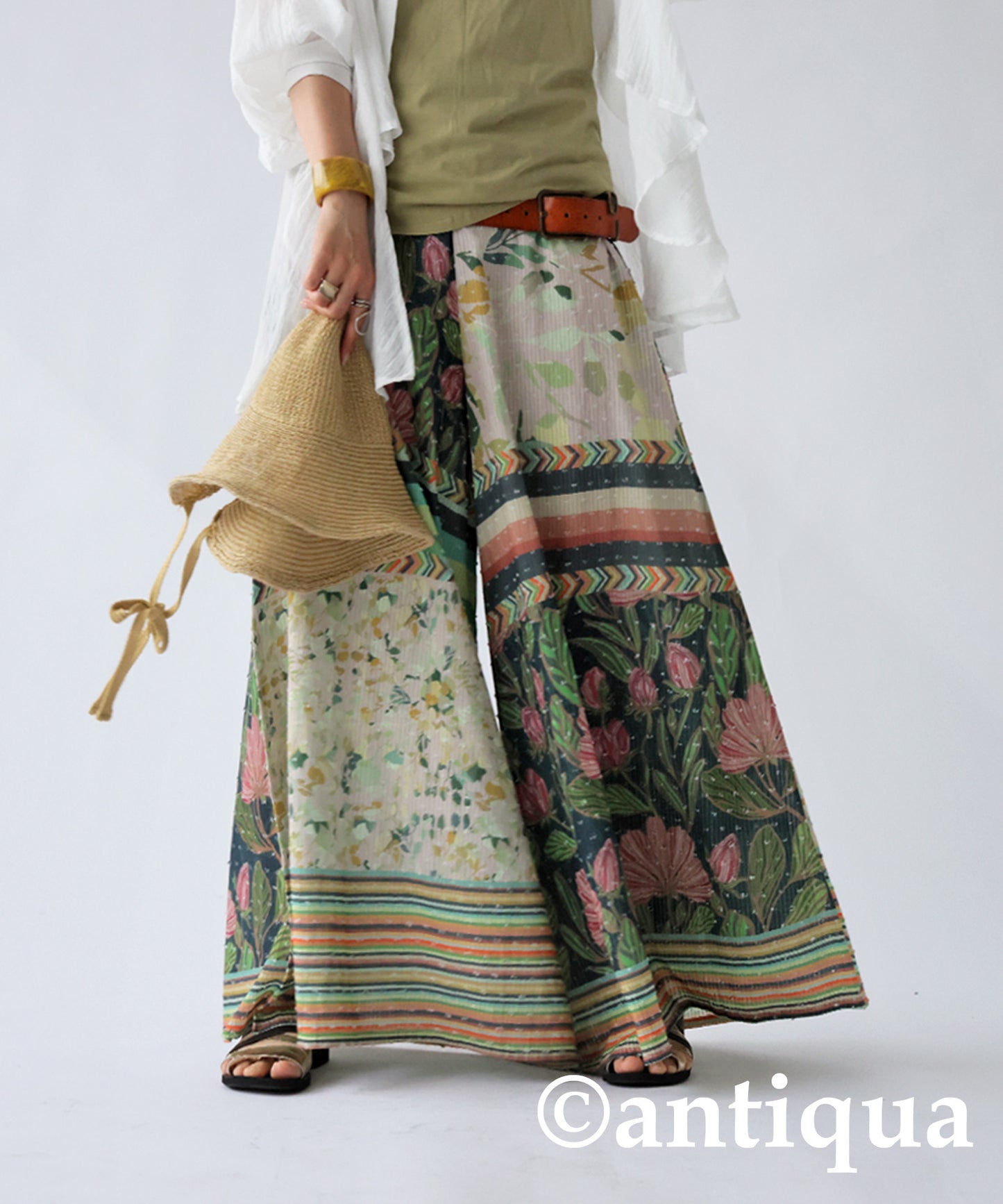 Ladies Dobby Wide Pants
