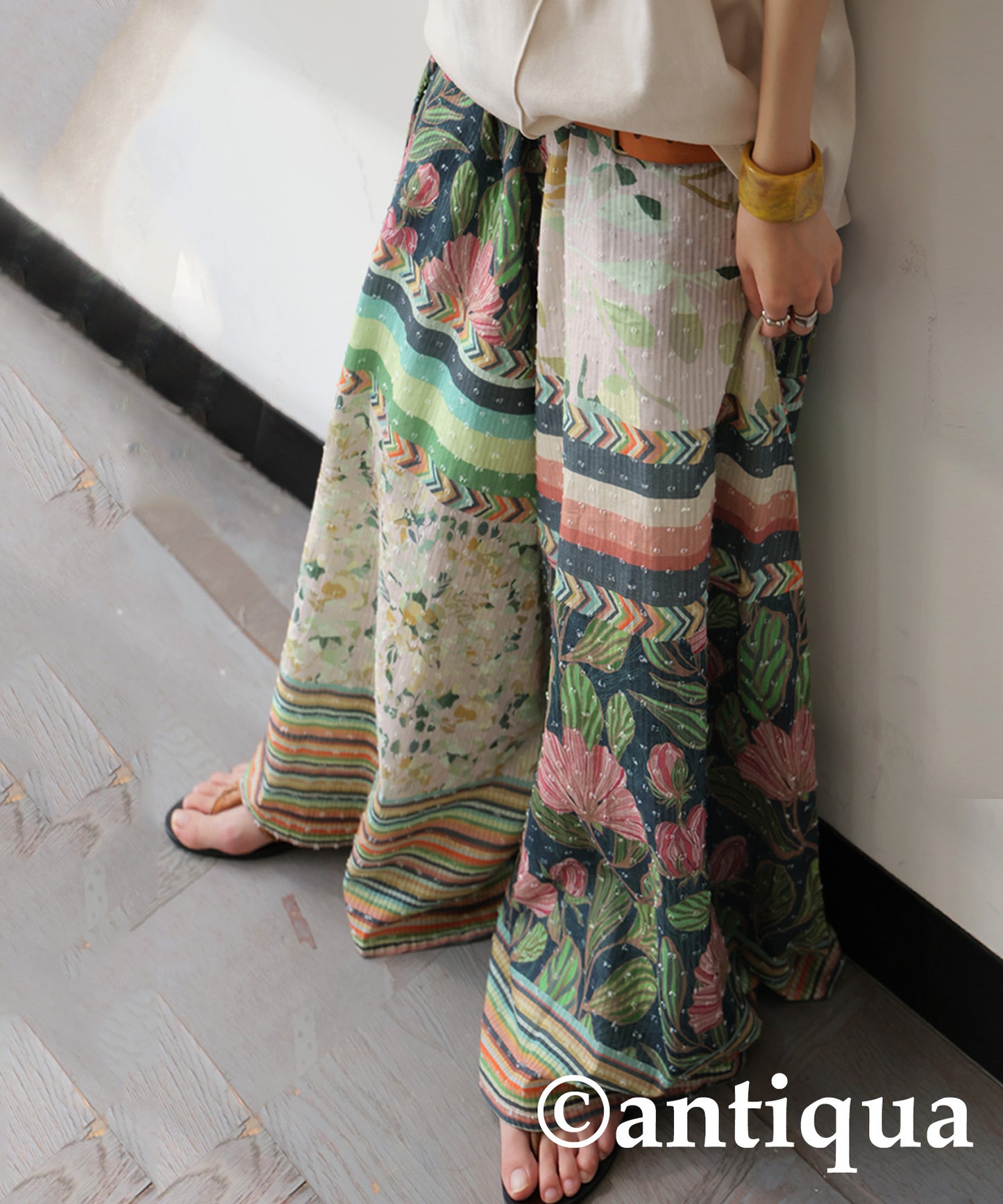 Ladies Dobby Wide Pants