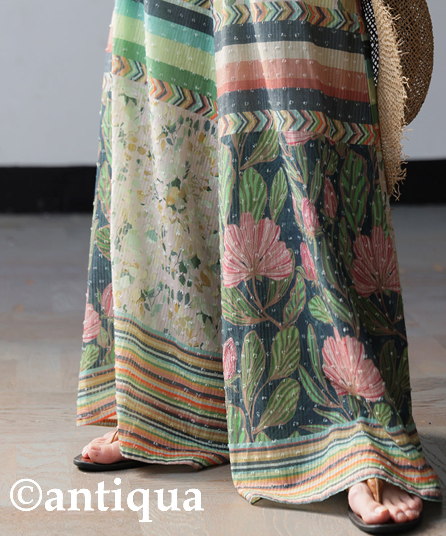 Ladies Dobby Wide Pants