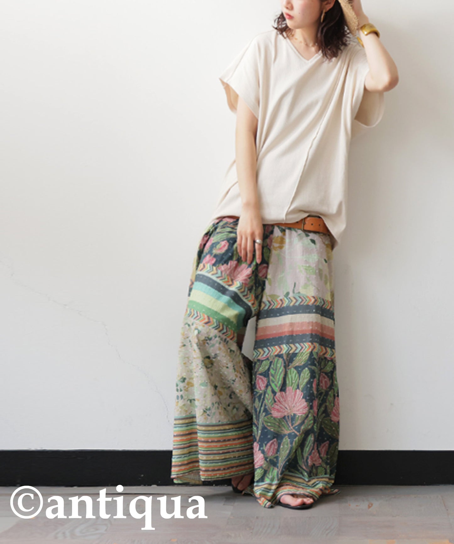Ladies Dobby Wide Pants