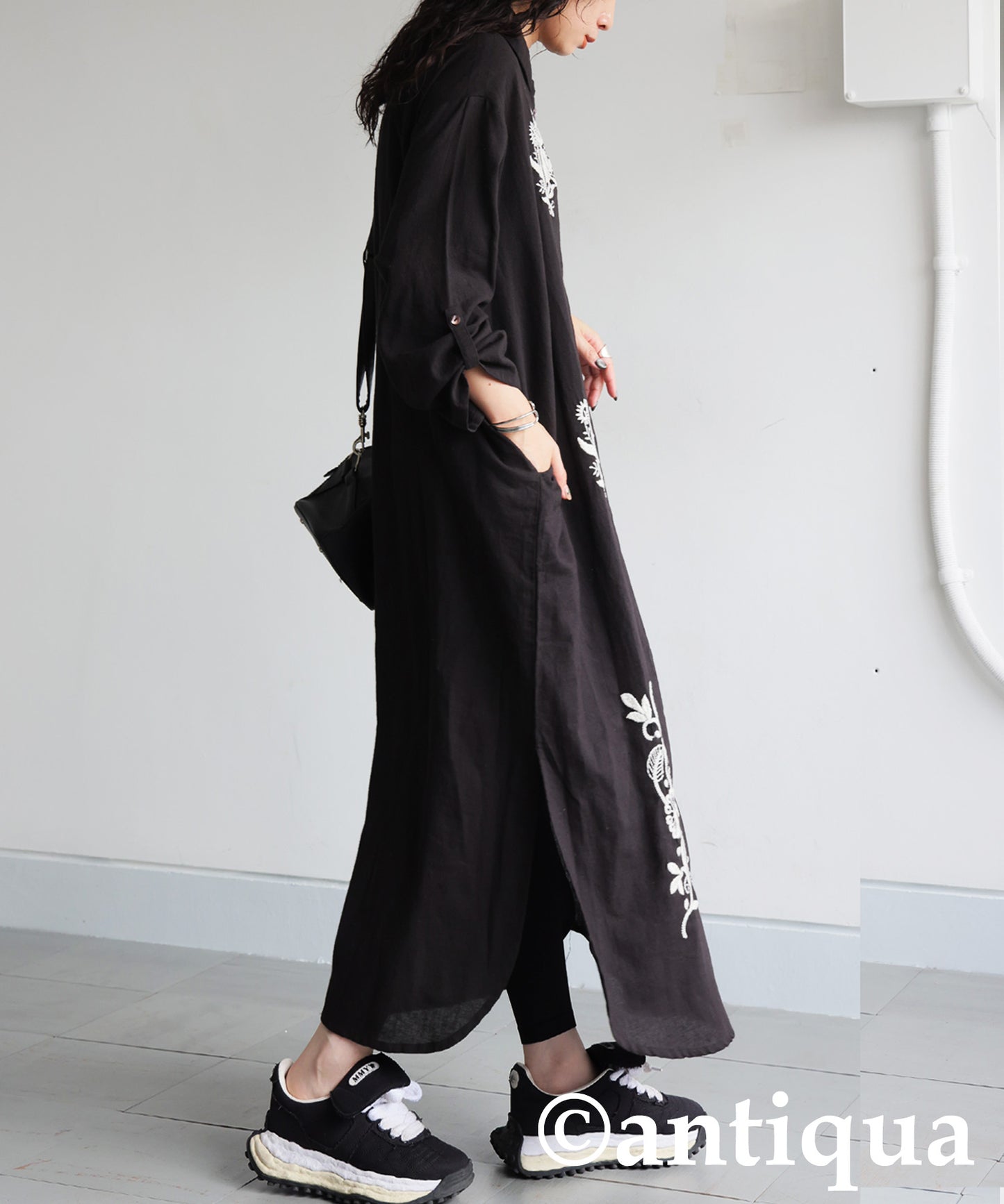 Ladies Embroidered Shirt Dress