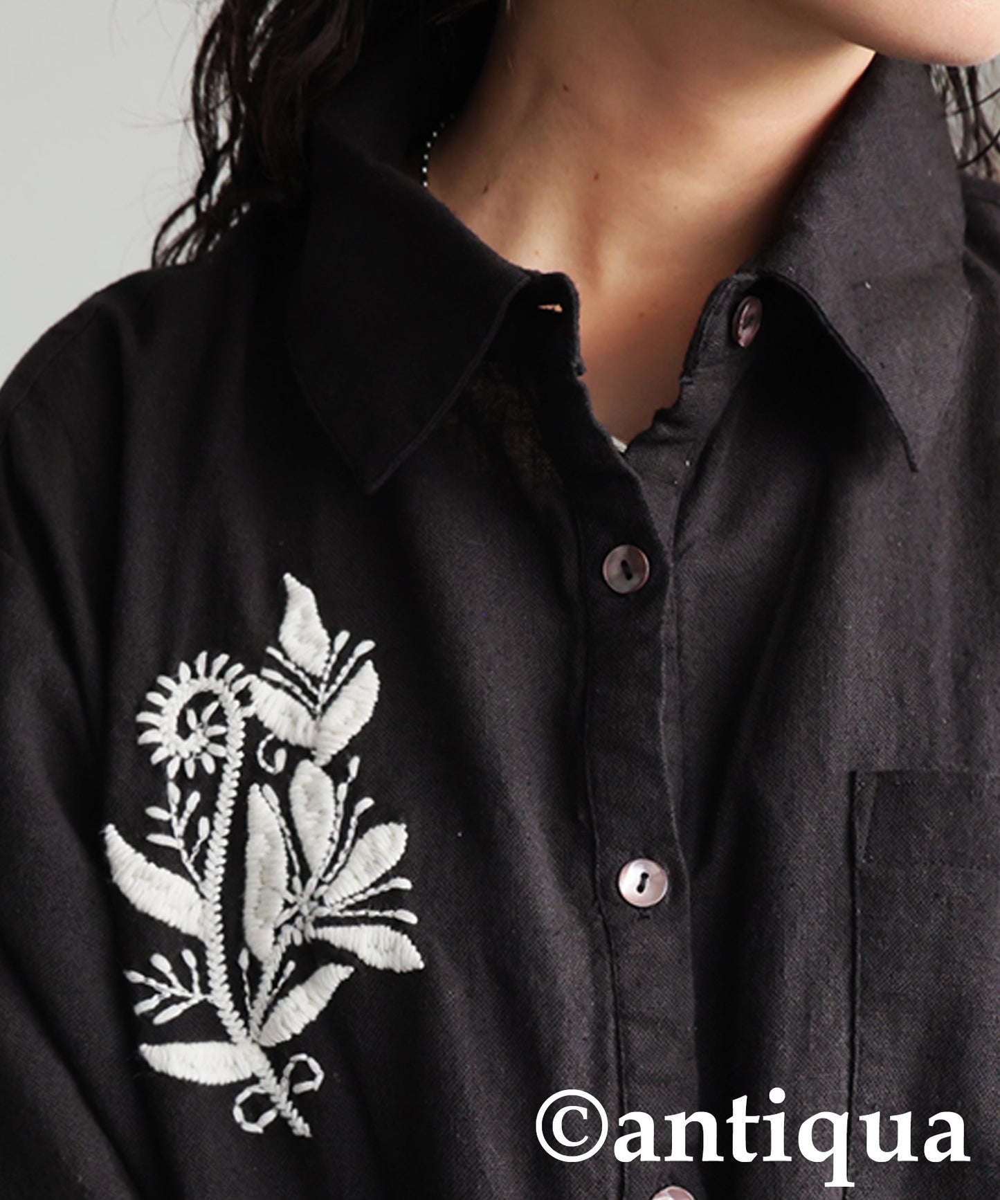 Ladies Embroidered Shirt Dress