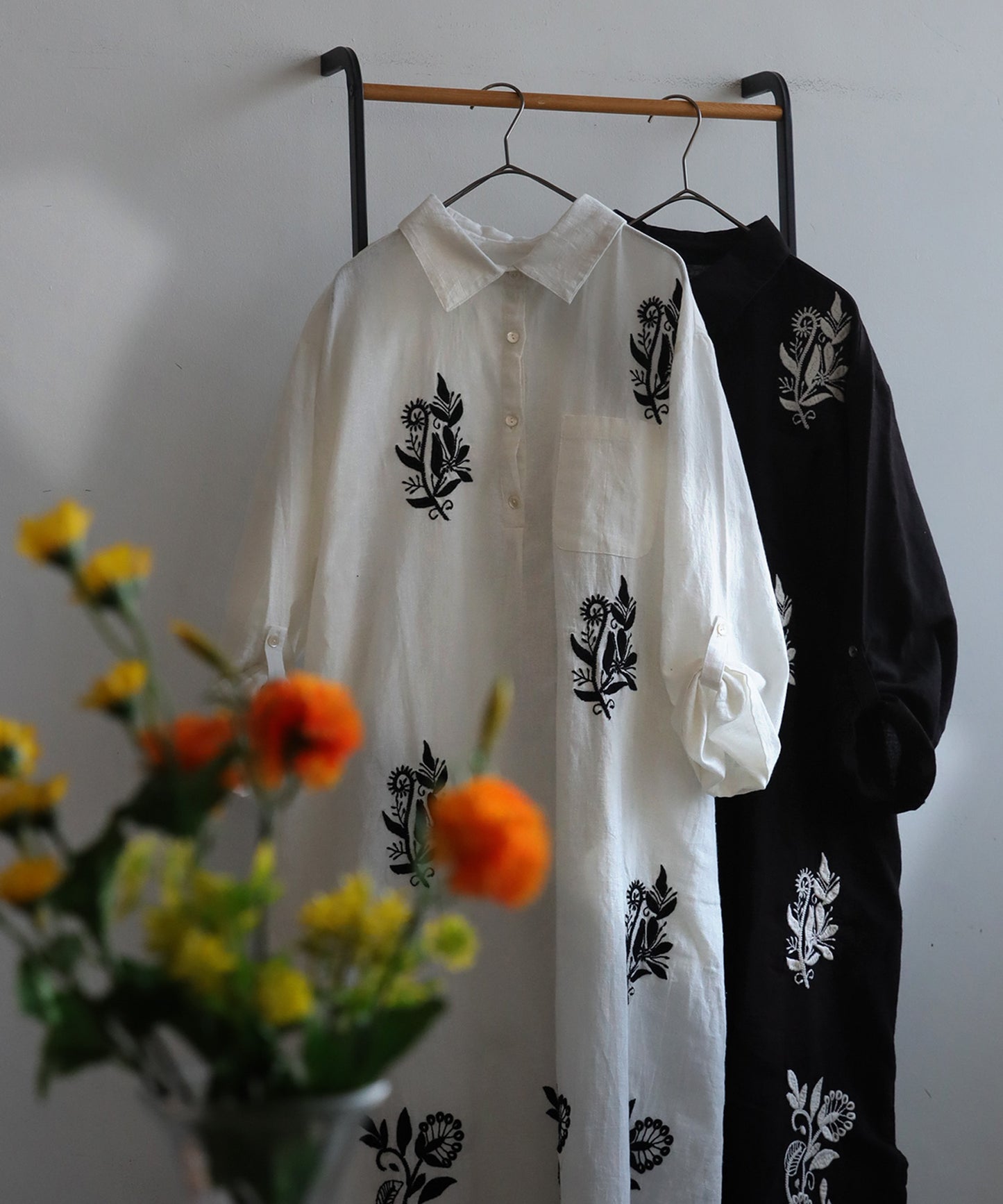 Ladies Embroidered Shirt Dress