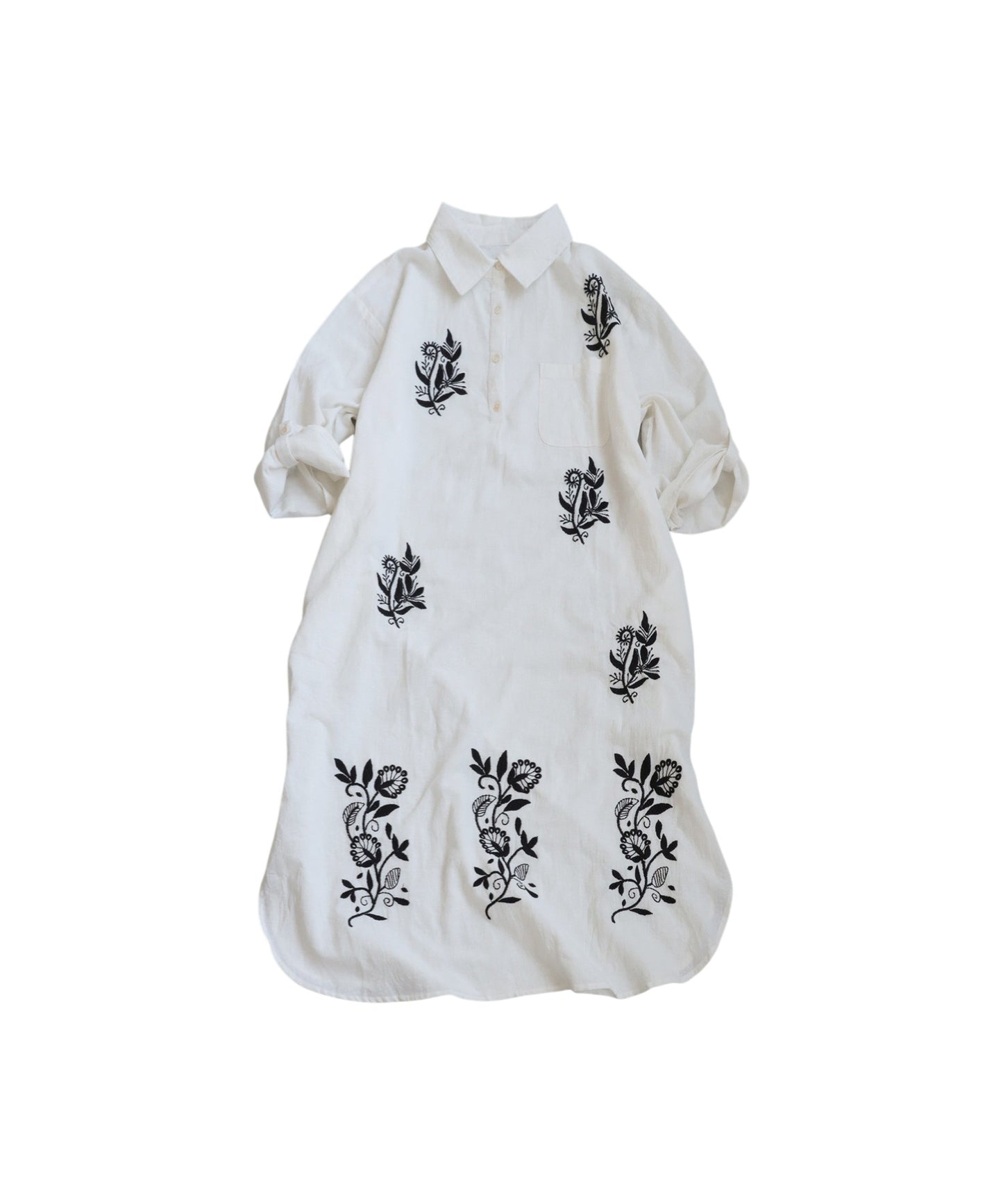 Ladies Embroidered Shirt Dress