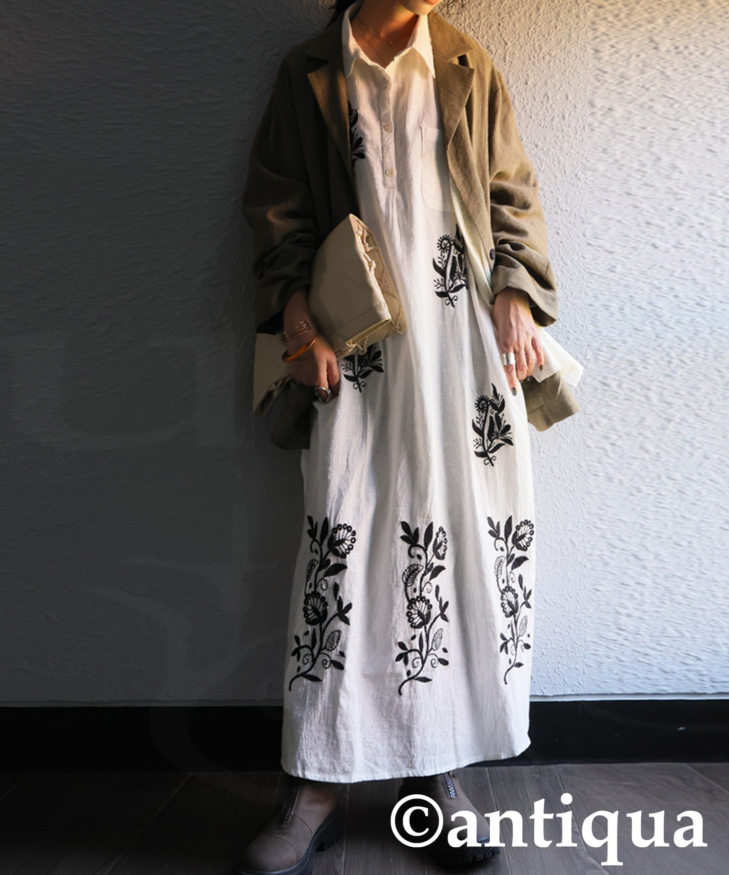 Ladies Embroidered Shirt Dress