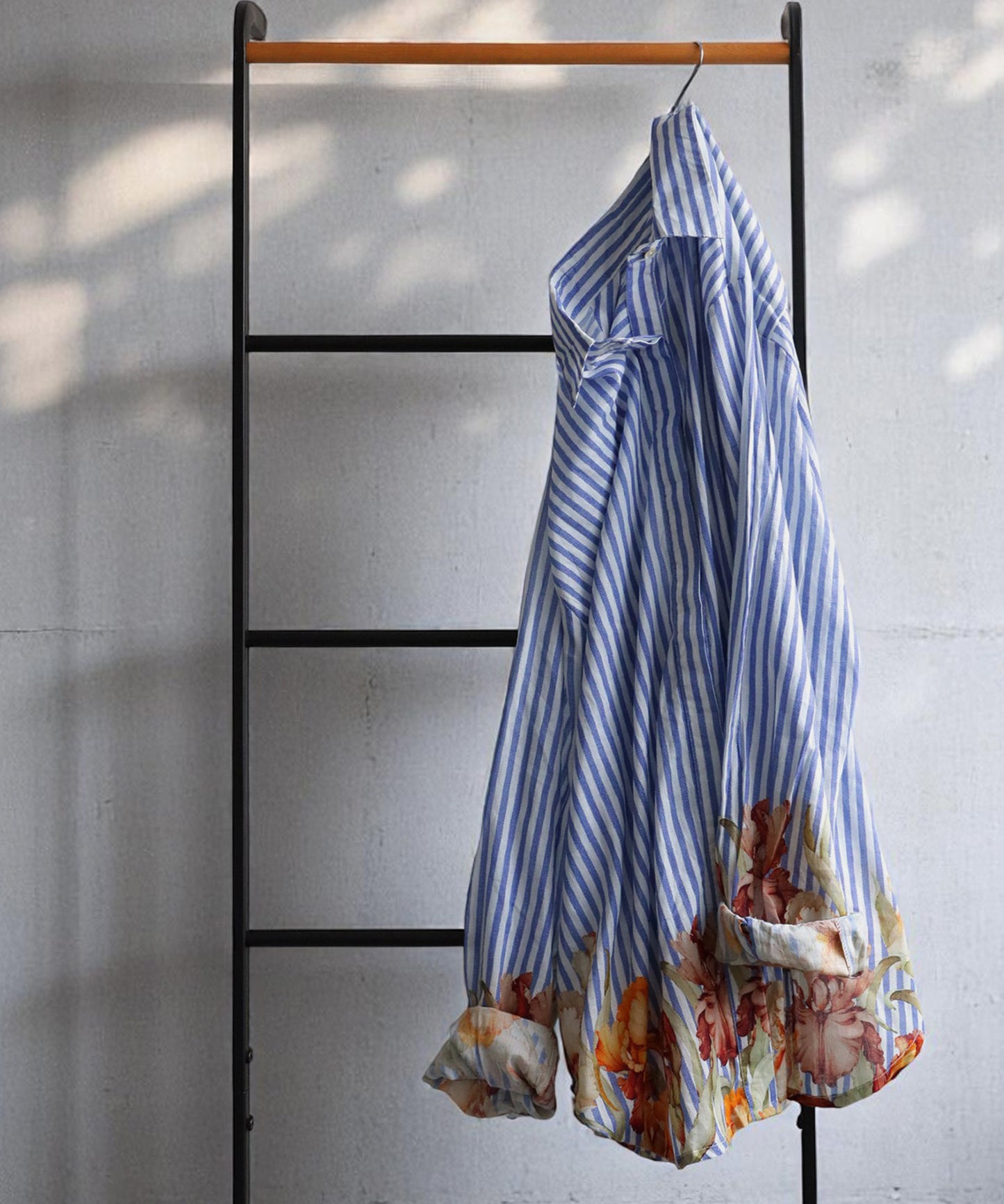 Ladies Floral Striped Shirt