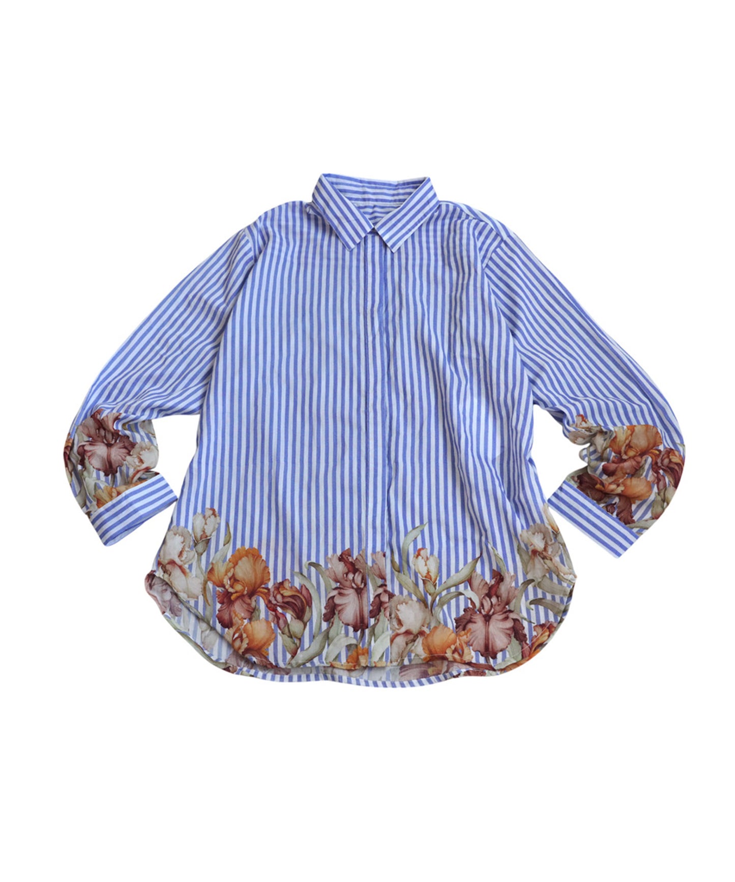 Ladies Floral Striped Shirt