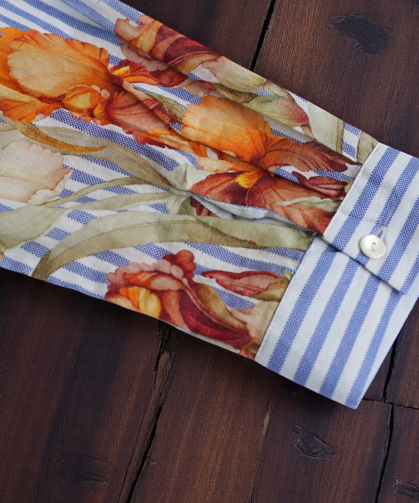 Ladies Floral Striped Shirt