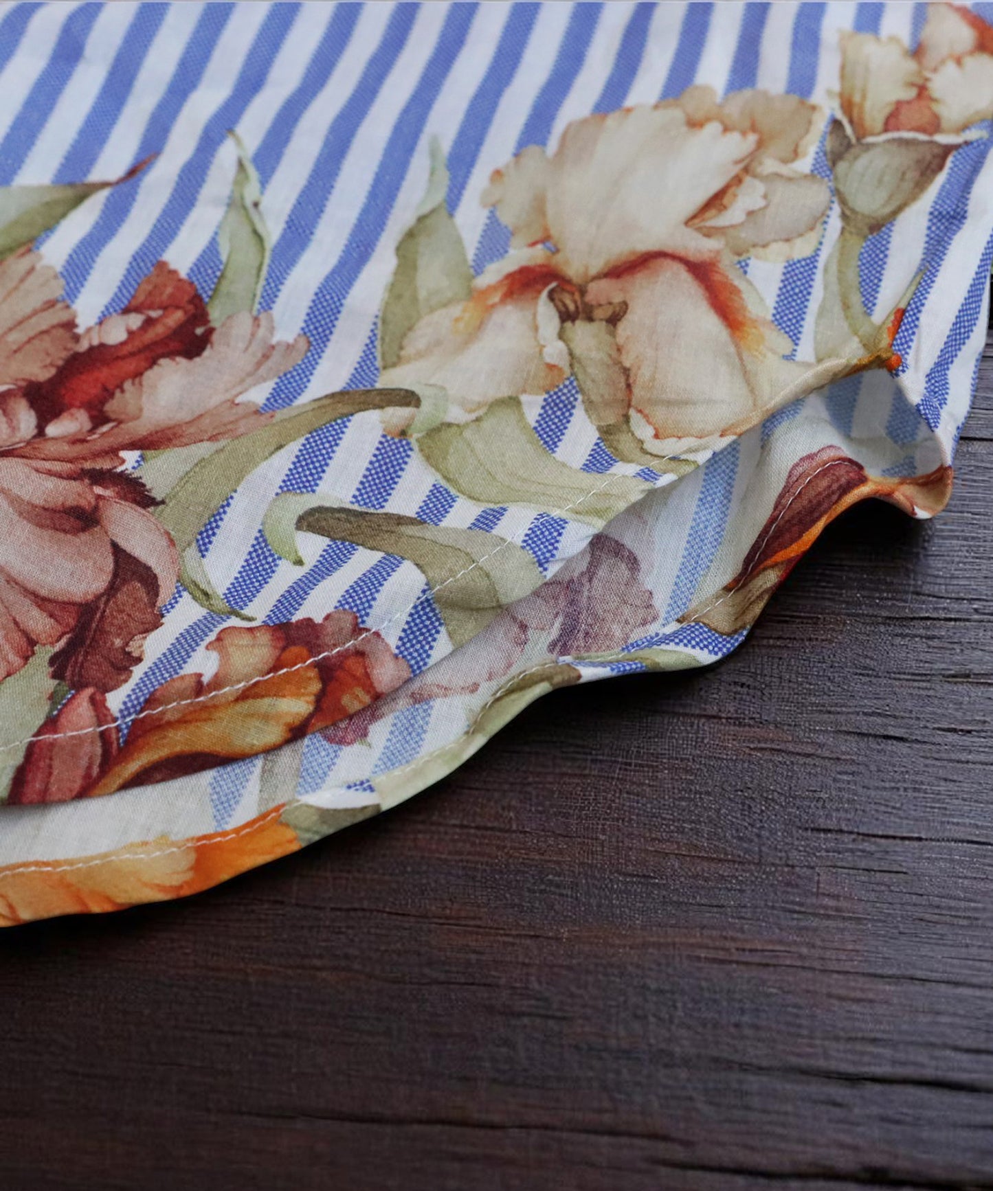 Ladies Floral Striped Shirt