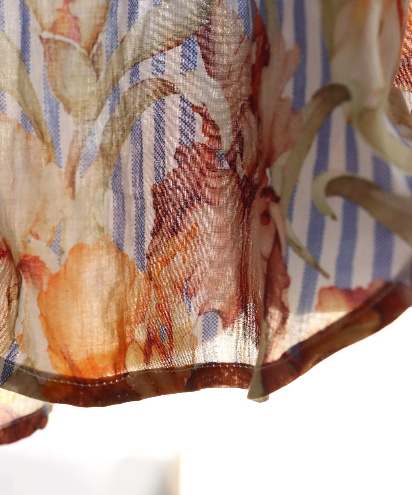 Ladies Floral Striped Shirt