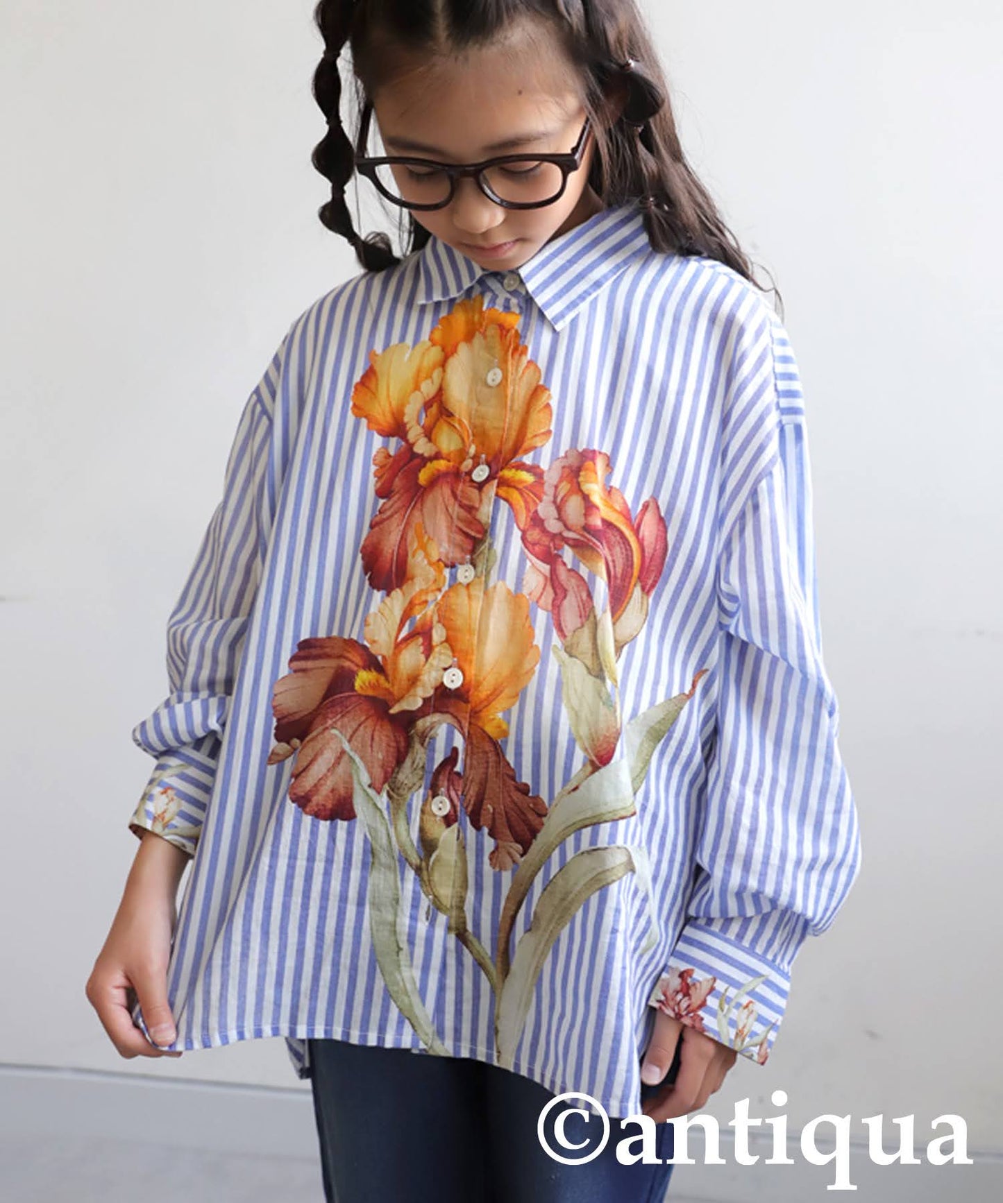 Junior Floral Striped Shirt
